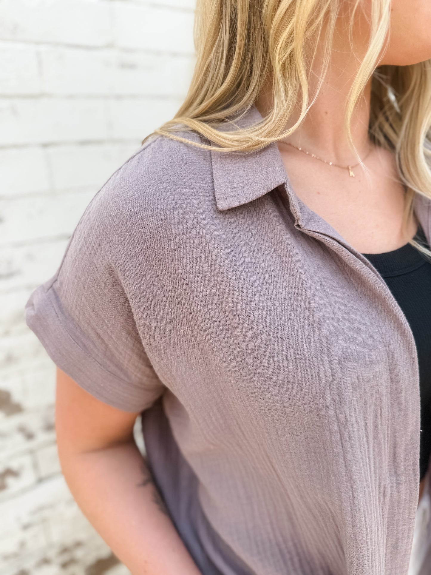 The Sunday Button Up - Taupe