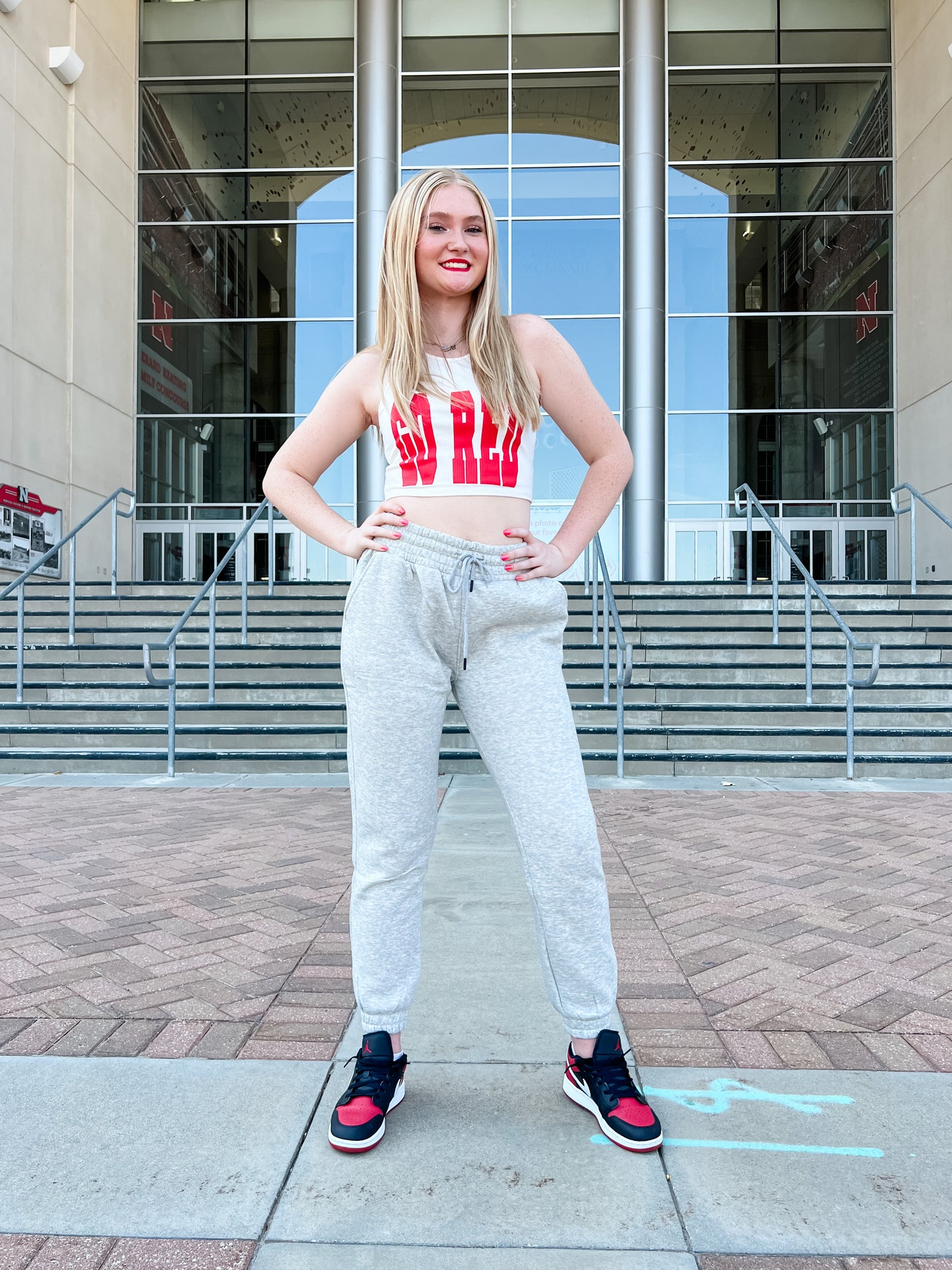 GO RED Crop Tank - White
