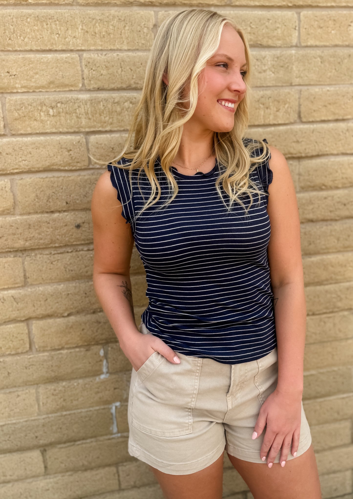 The Maren Tank - Midnight Stripe