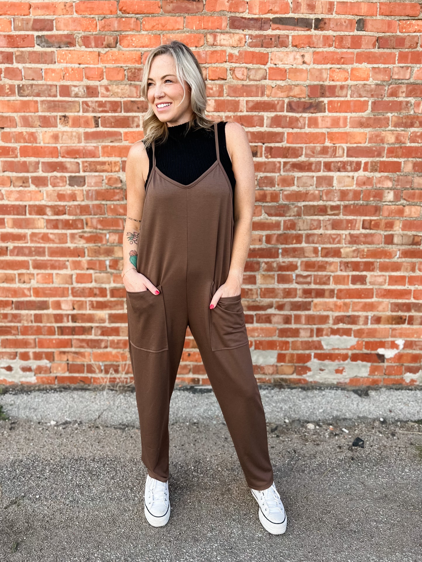 Shot Gun Overall Jumper - Mocha