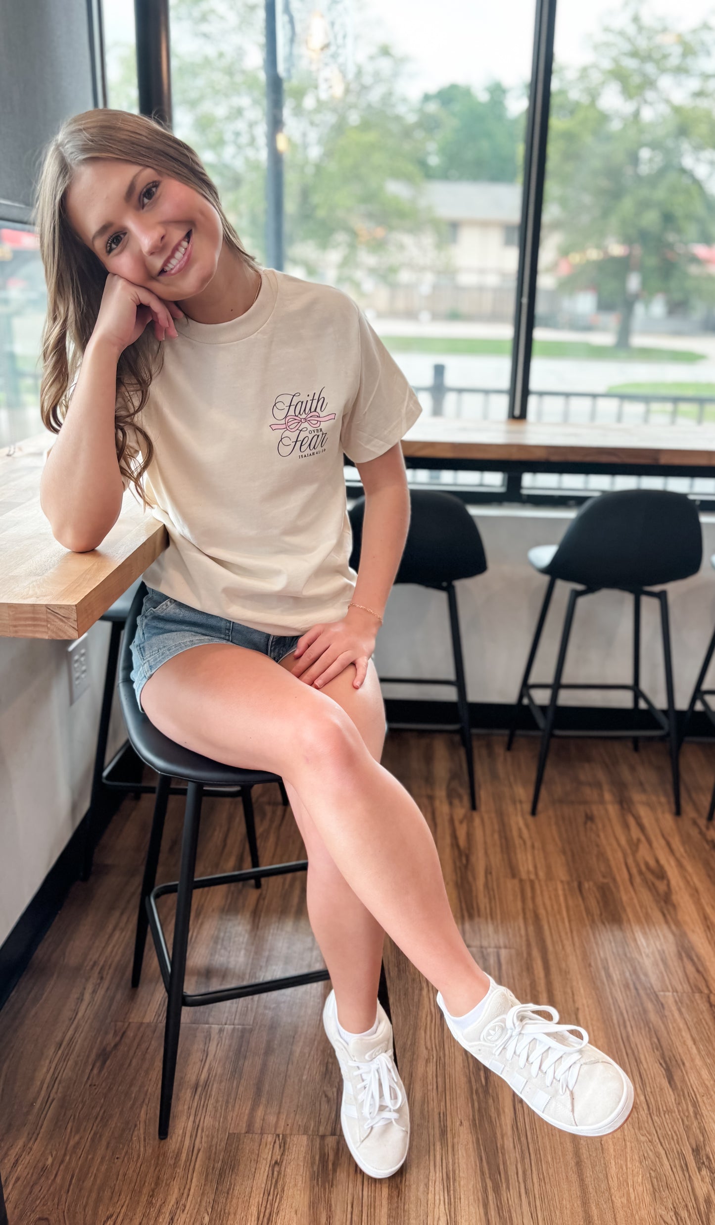 Faith Over Fear Tee - Natural