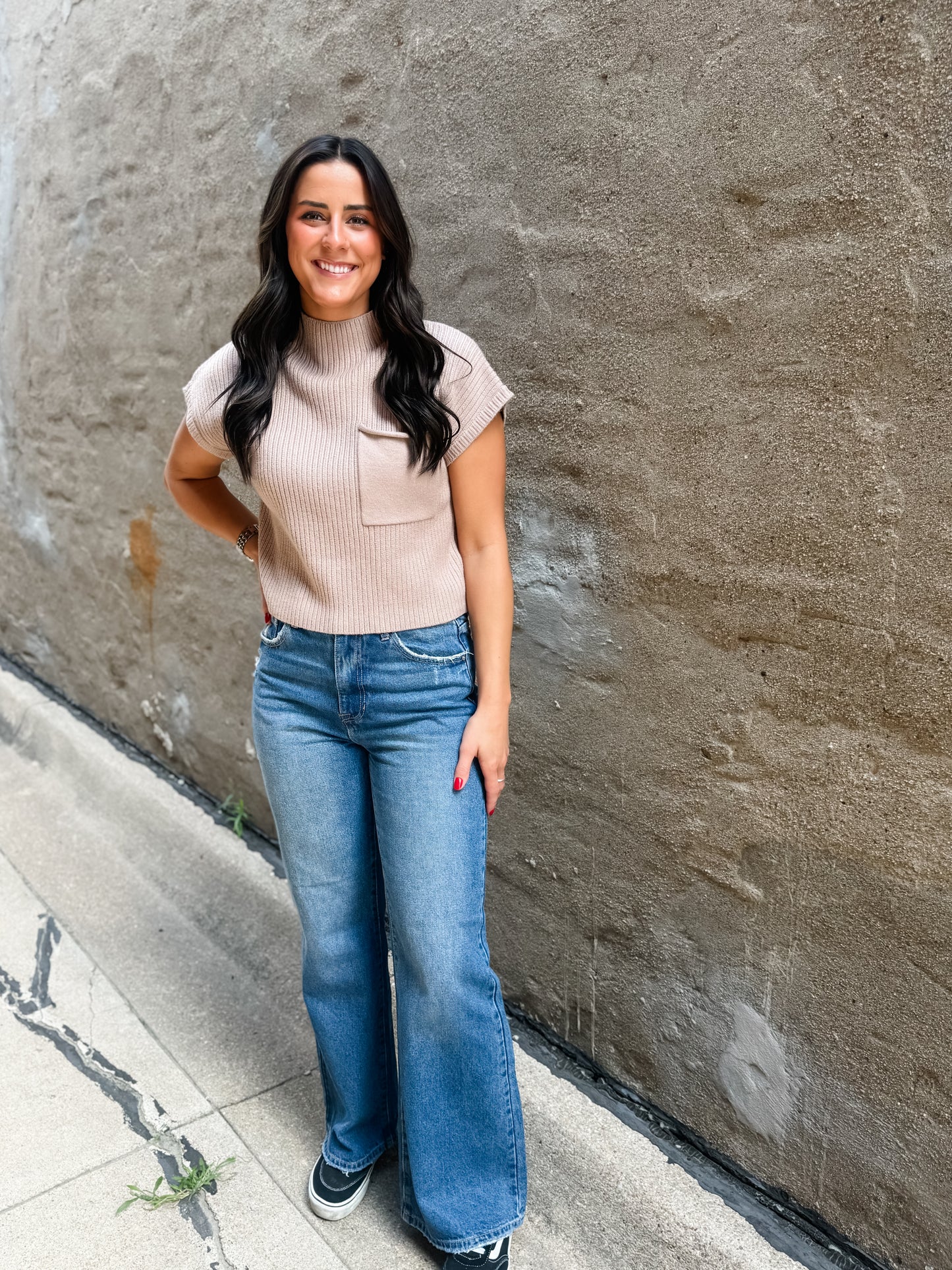 Jayla Sweater Top - Taupe