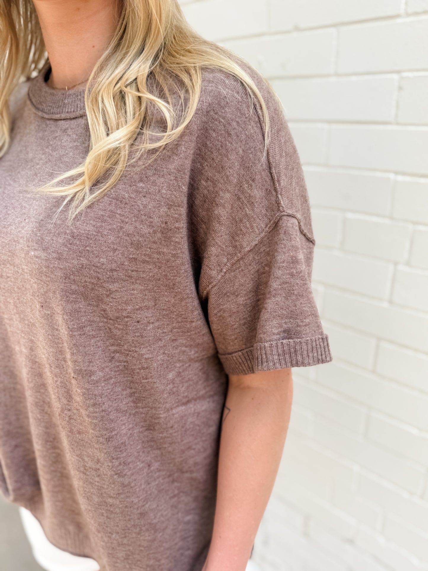 Eloise Knit Sweater Top - Mocha