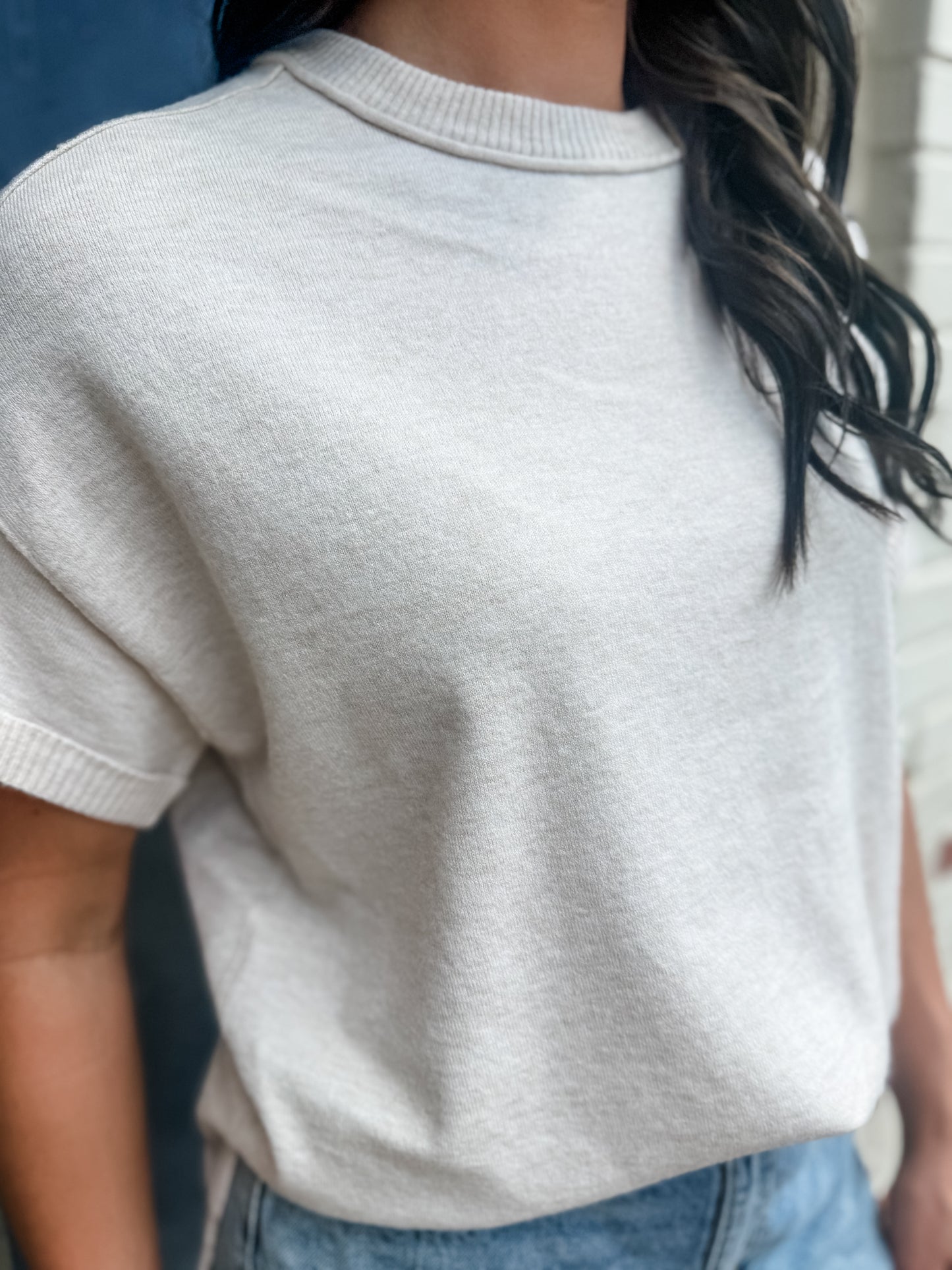 Eloise Knit Sweater Top - Oatmeal