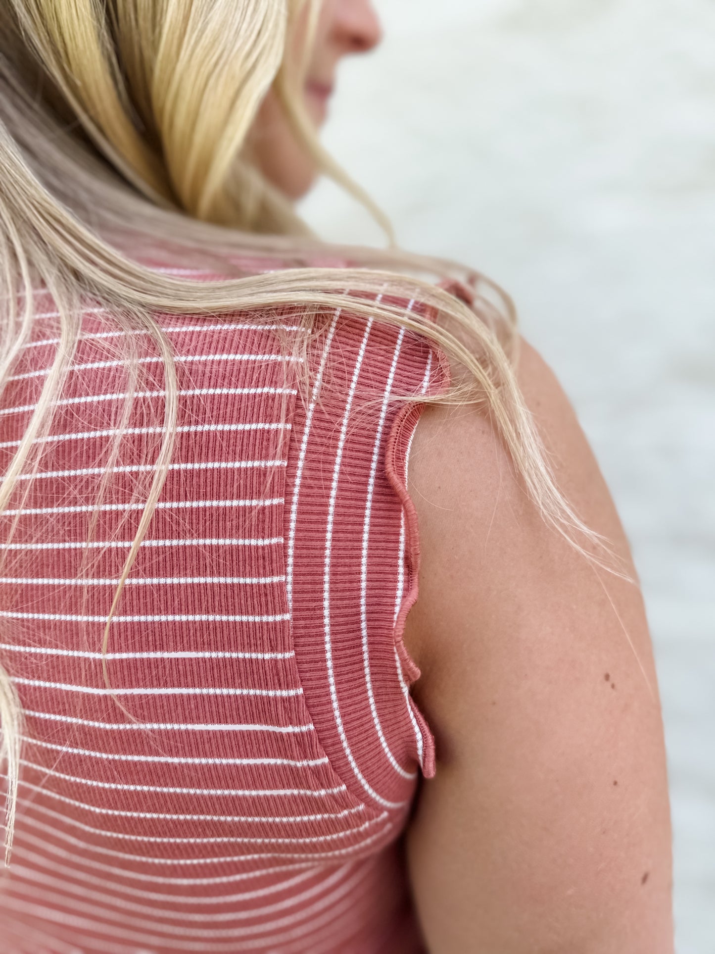 The Maren Tank - Terracotta Stripe