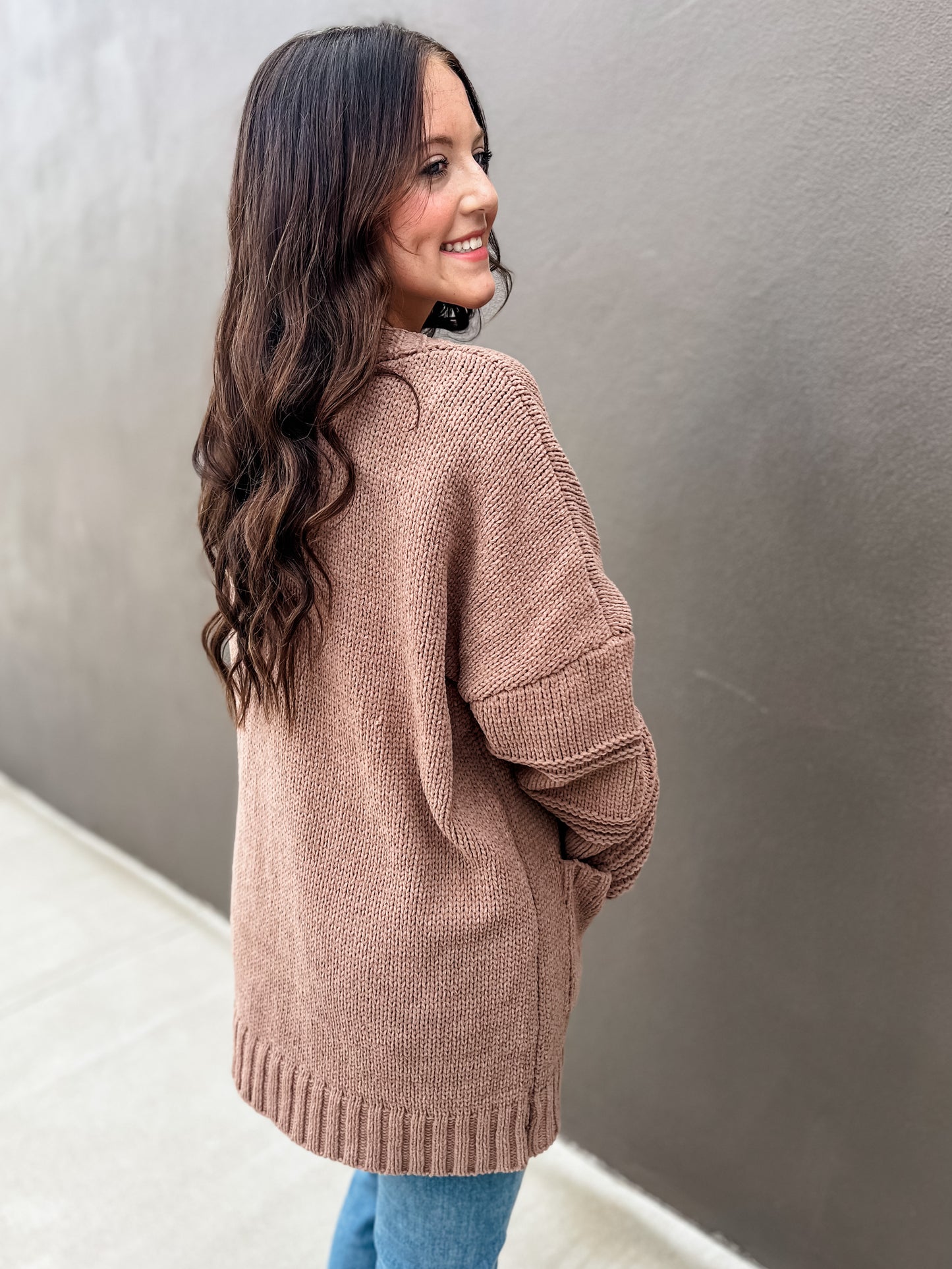 Mona Seamed Cardigan - Mocha