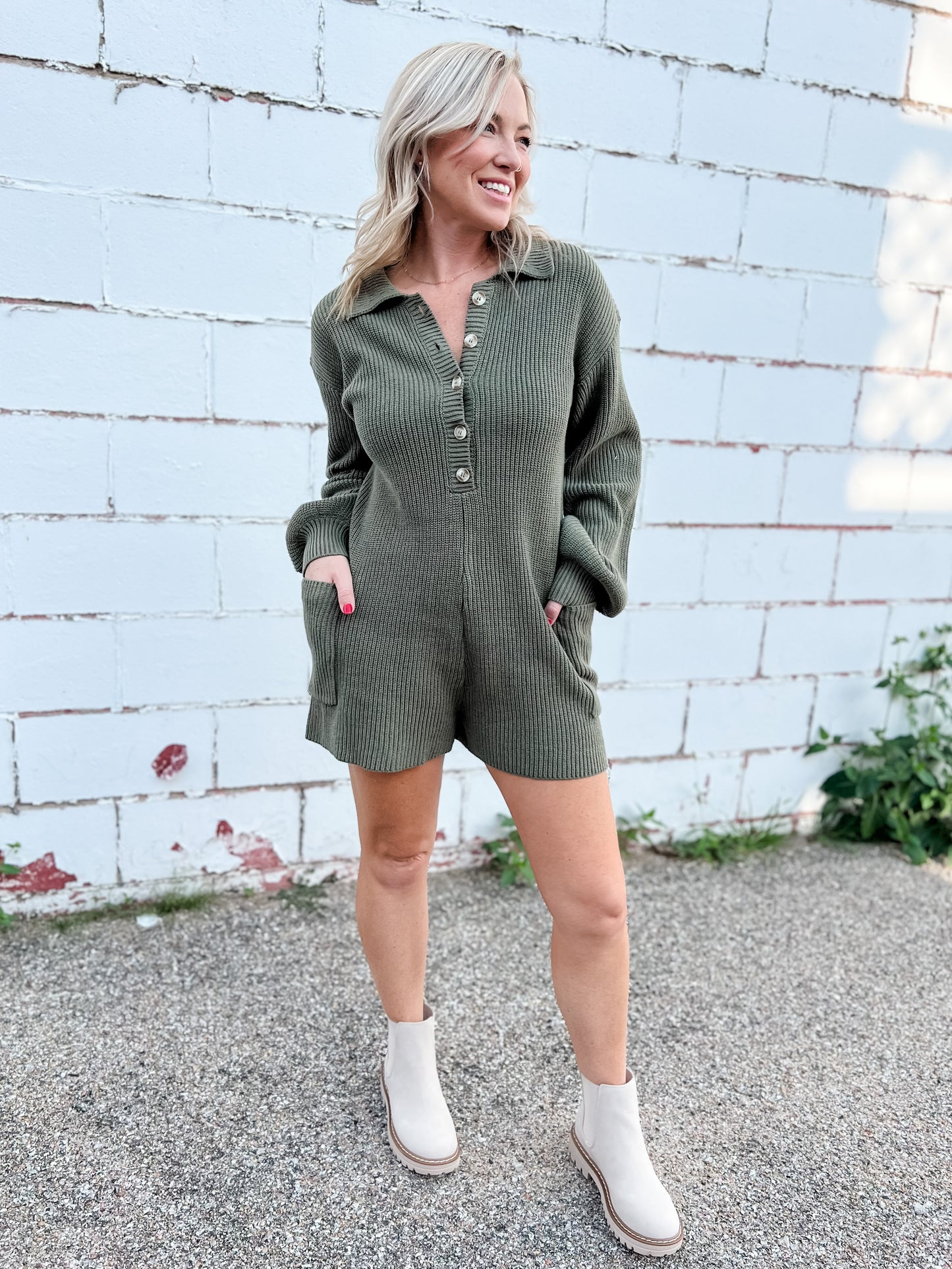 Olive Tree Sweater Romper