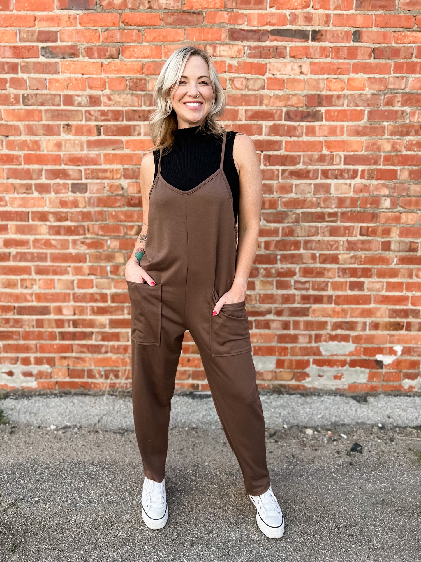 Shot Gun Overall Jumper - Mocha
