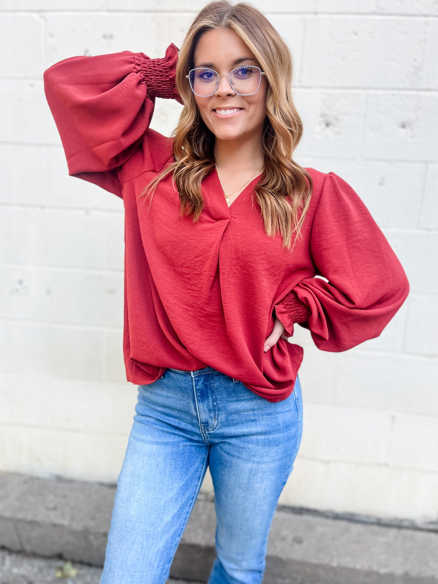 Arlo Woven Blouse - Spice