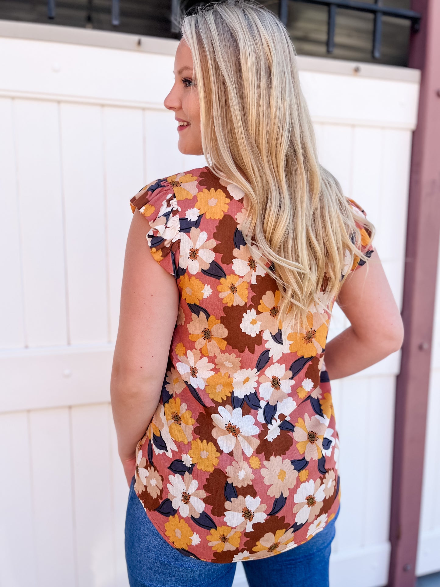 Jane Ruffle Top - Mauve