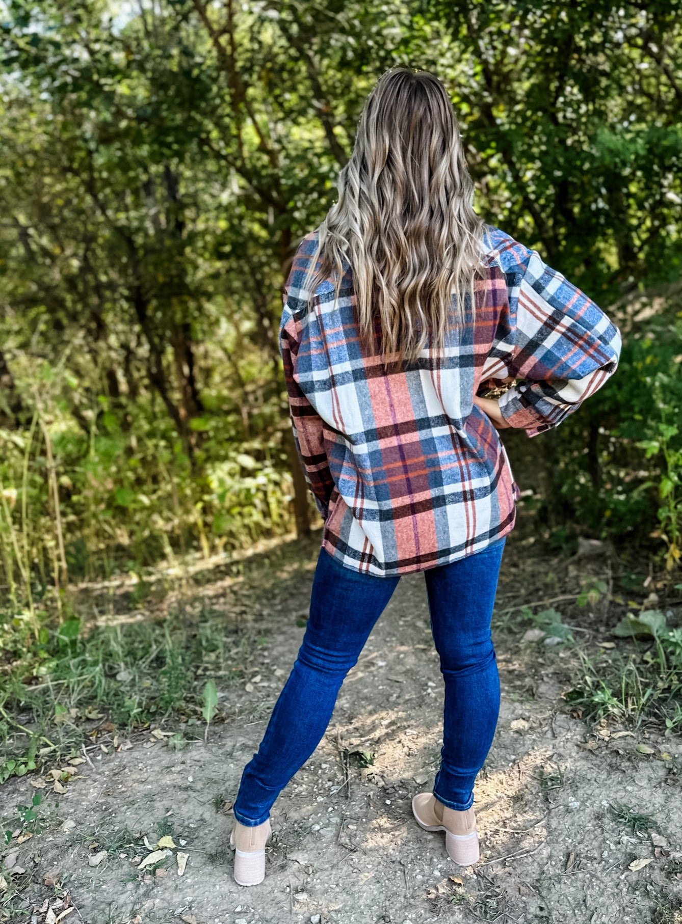 County Line Flannel Shacket - Rust/Multi