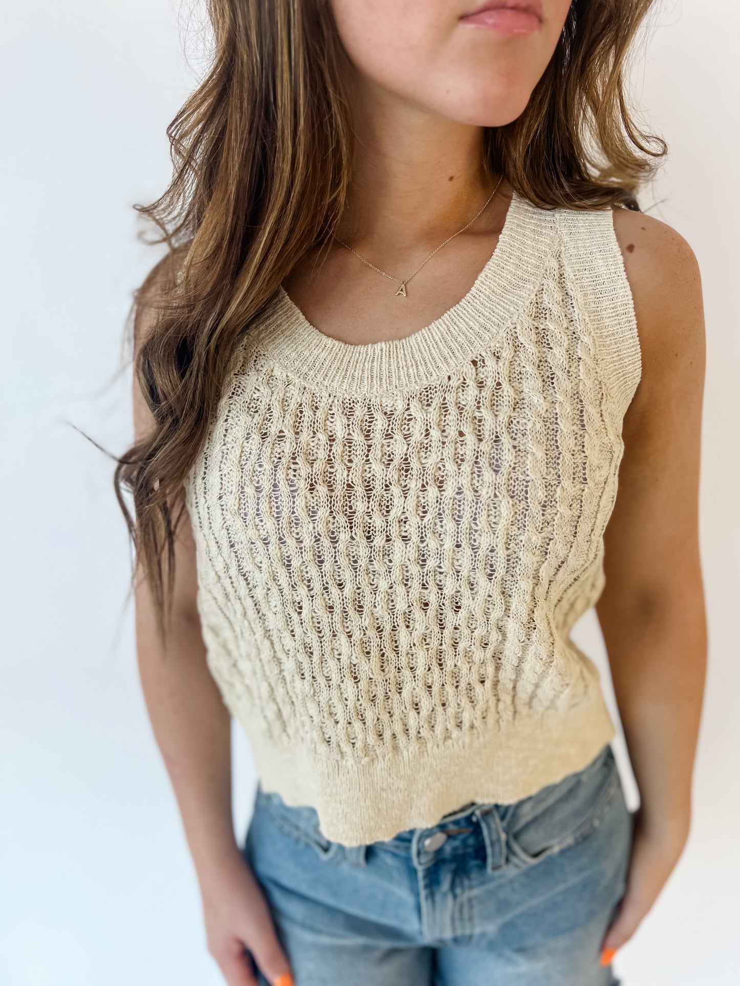 White Sand Knit Top
