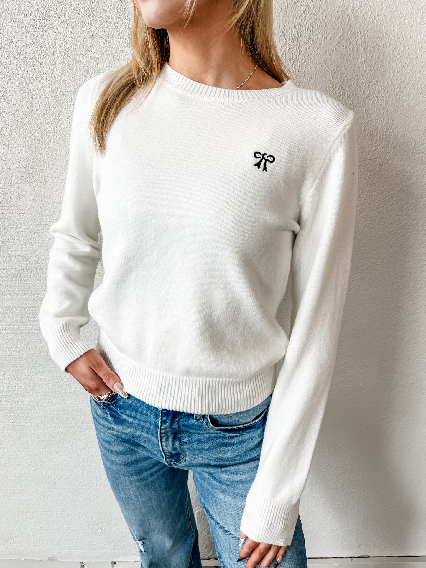 Love Knot Embroidered Sweater