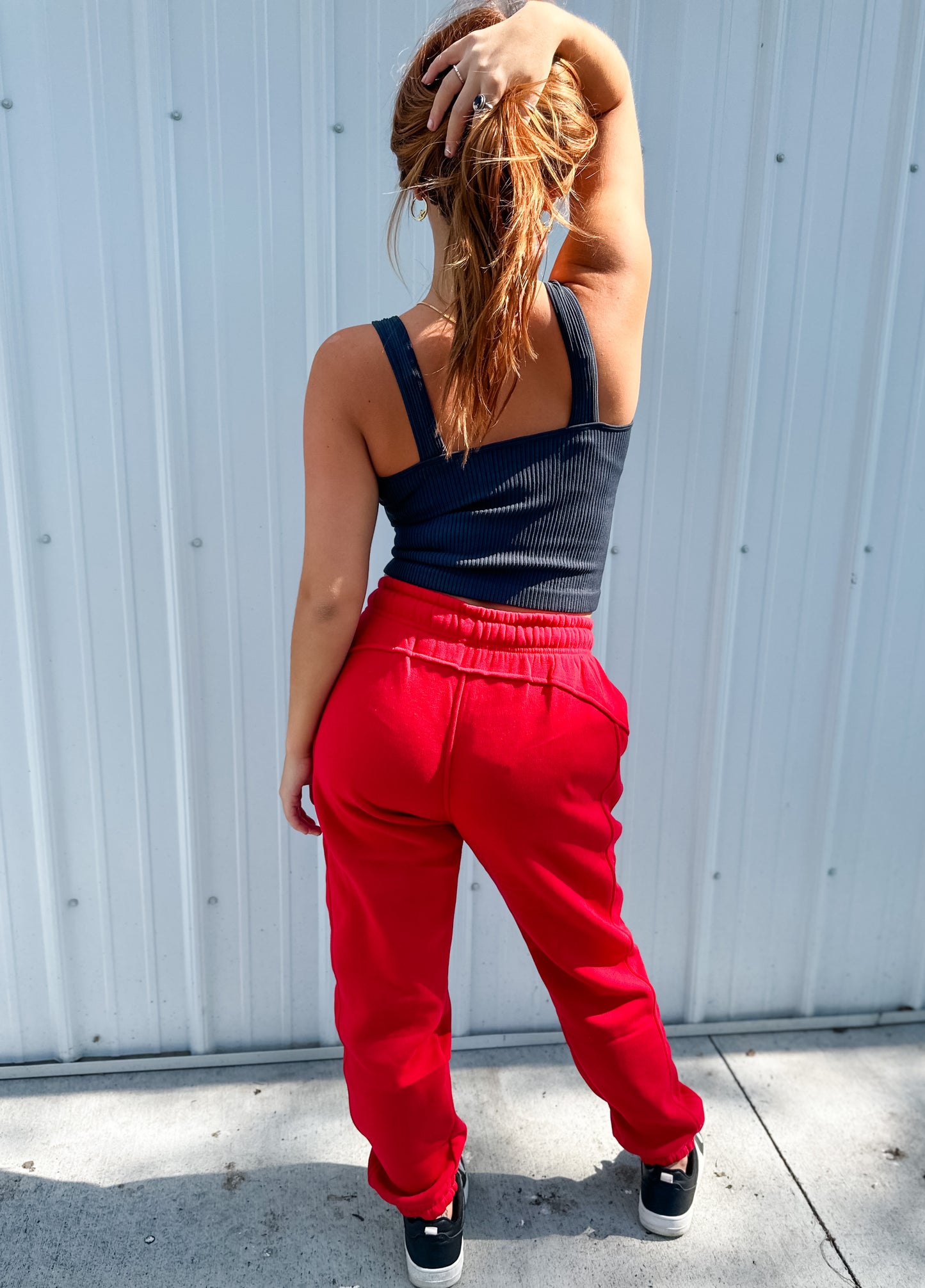 Let's Stay Home Joggers - Cranberry