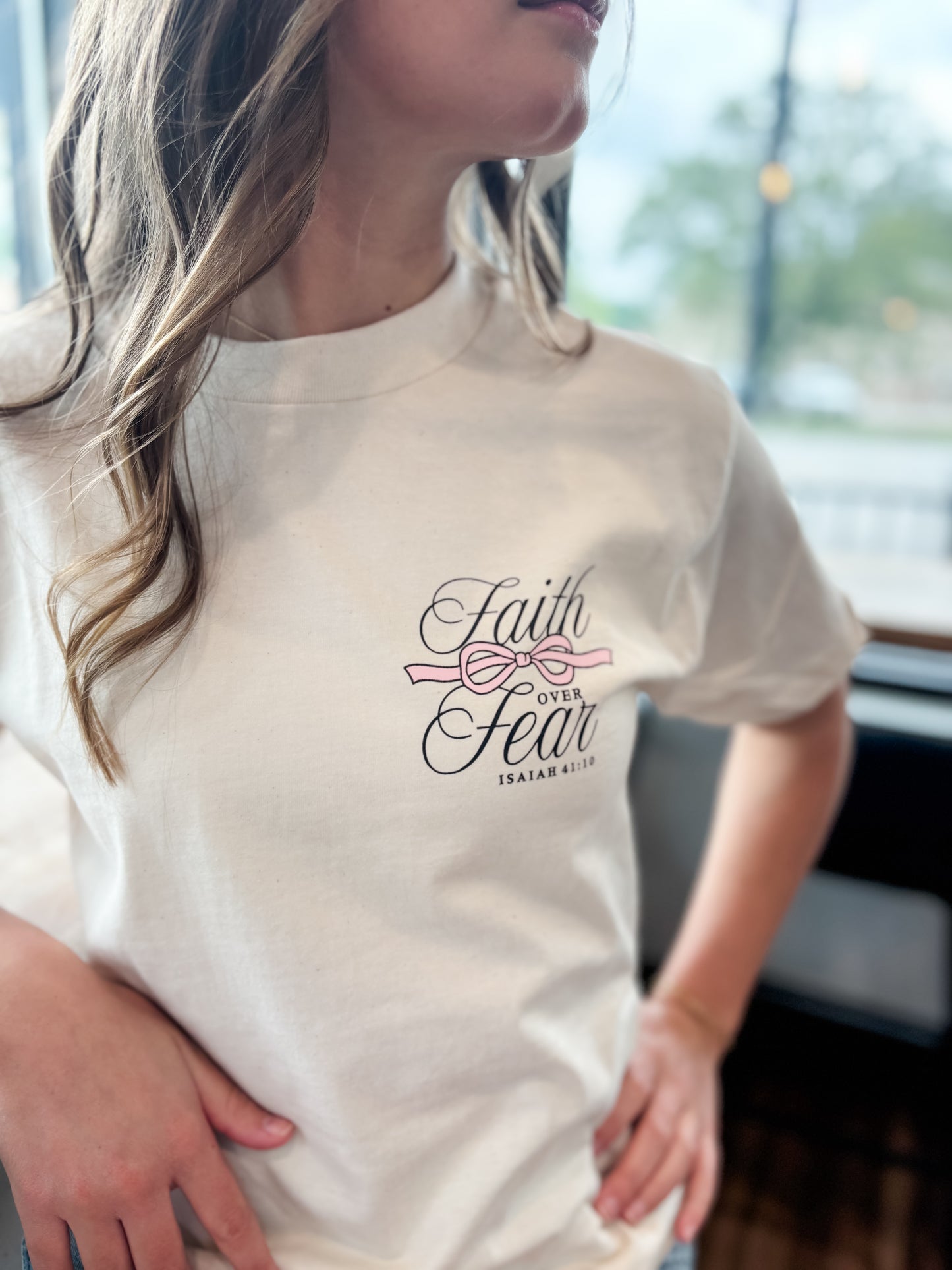 Faith Over Fear Tee - Natural