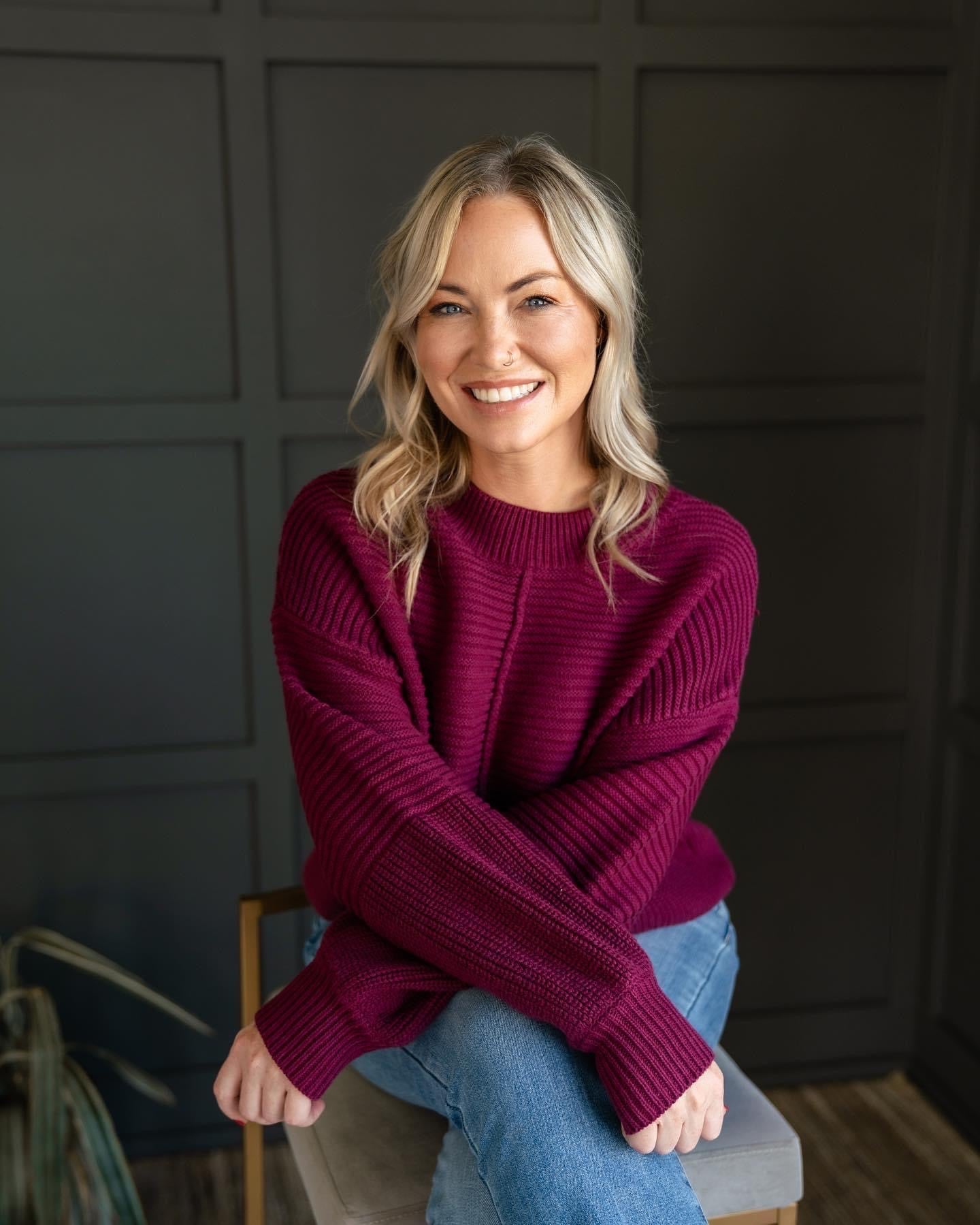 Holly Ribbed Knit Sweater - Wine