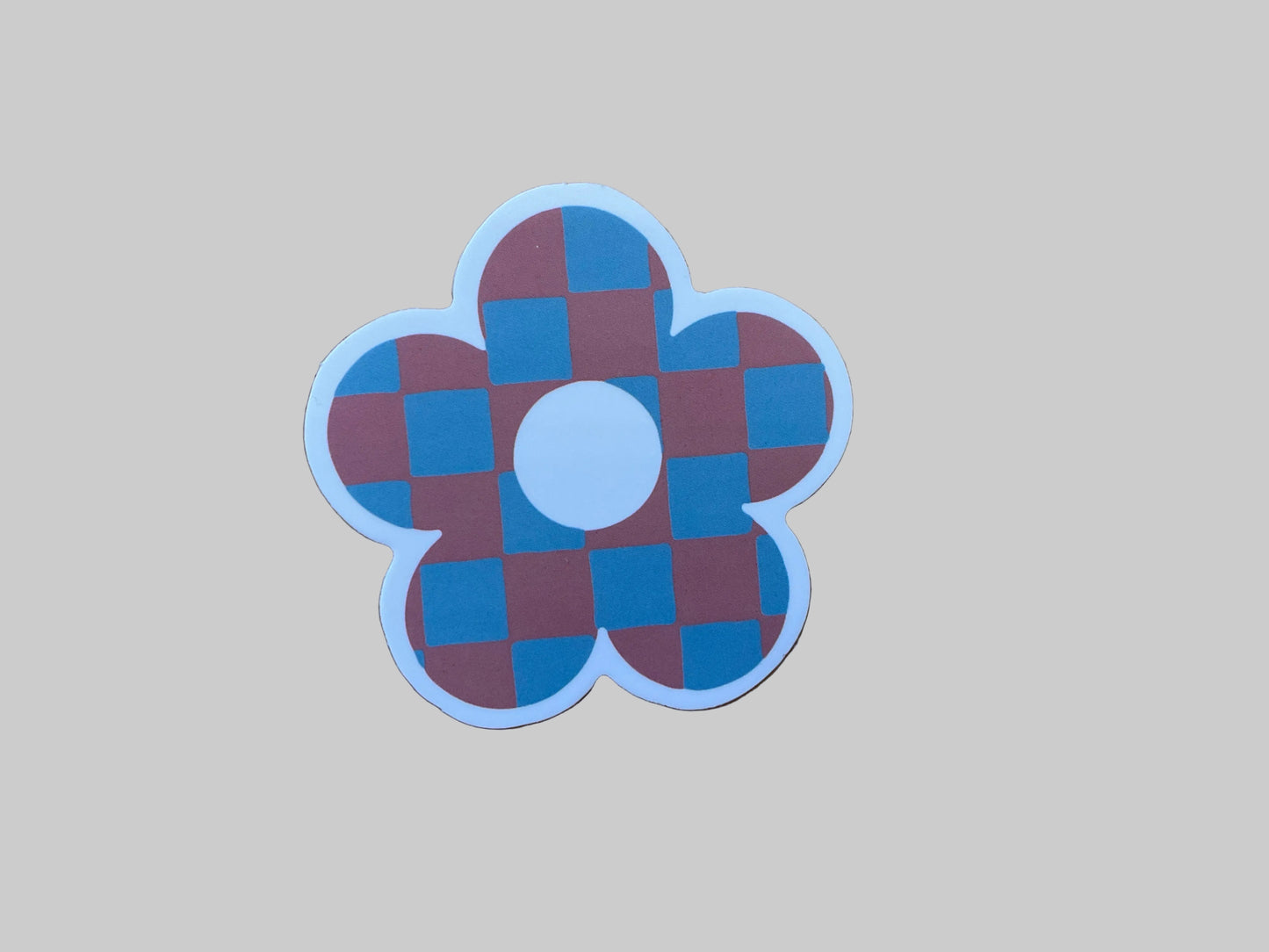 Checkered Flower - Sticker