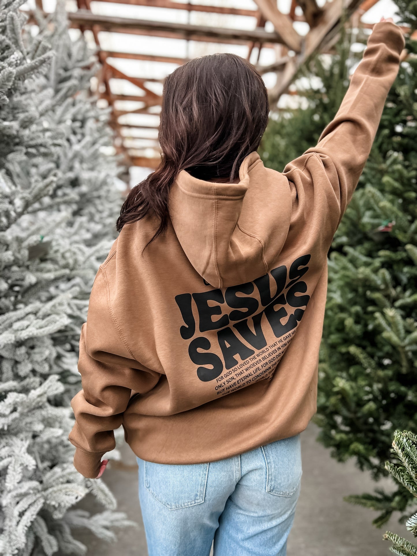 Jesus Saves Hoodie - Toasted Coconut