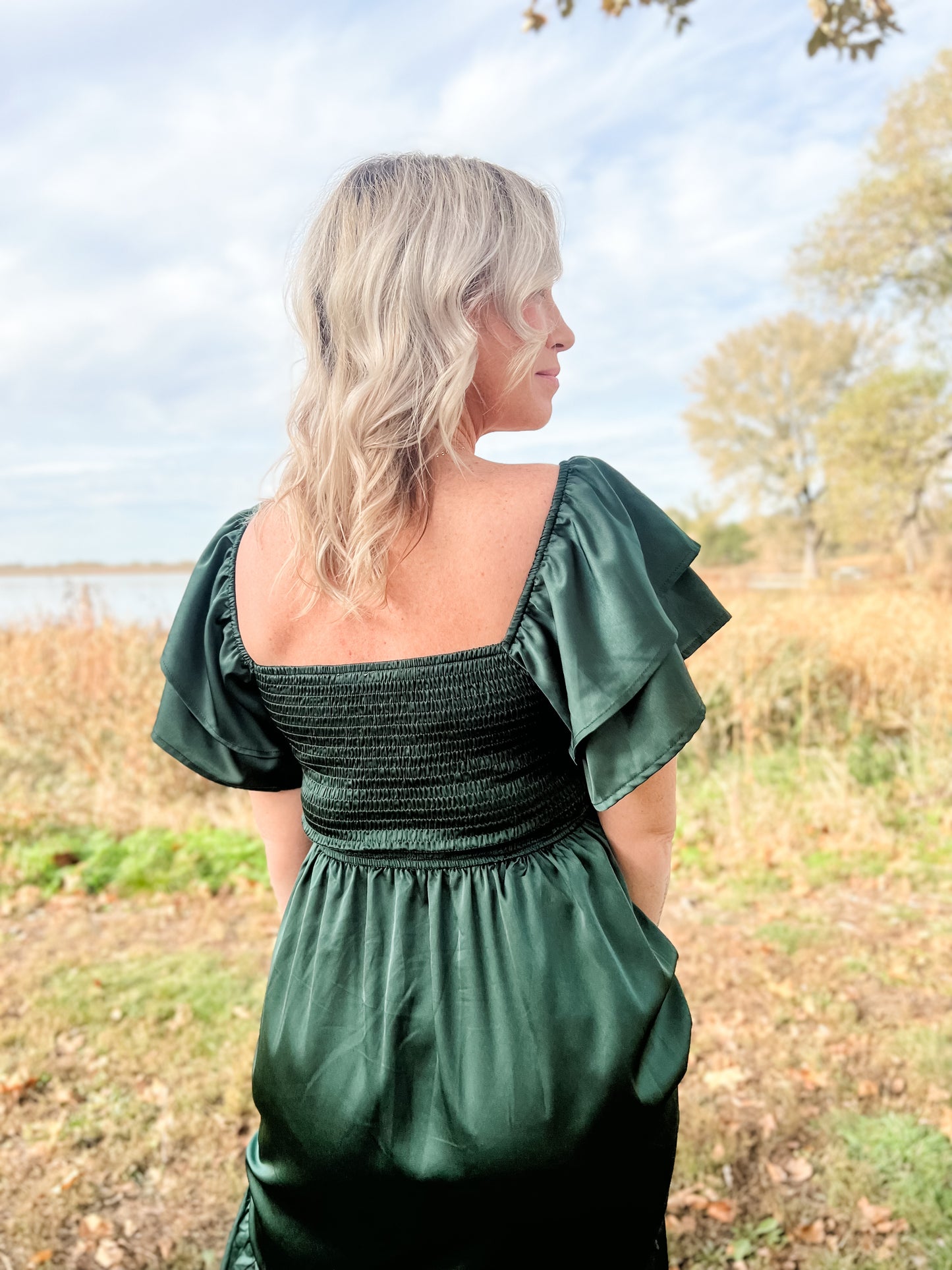 Satin Forest Dress