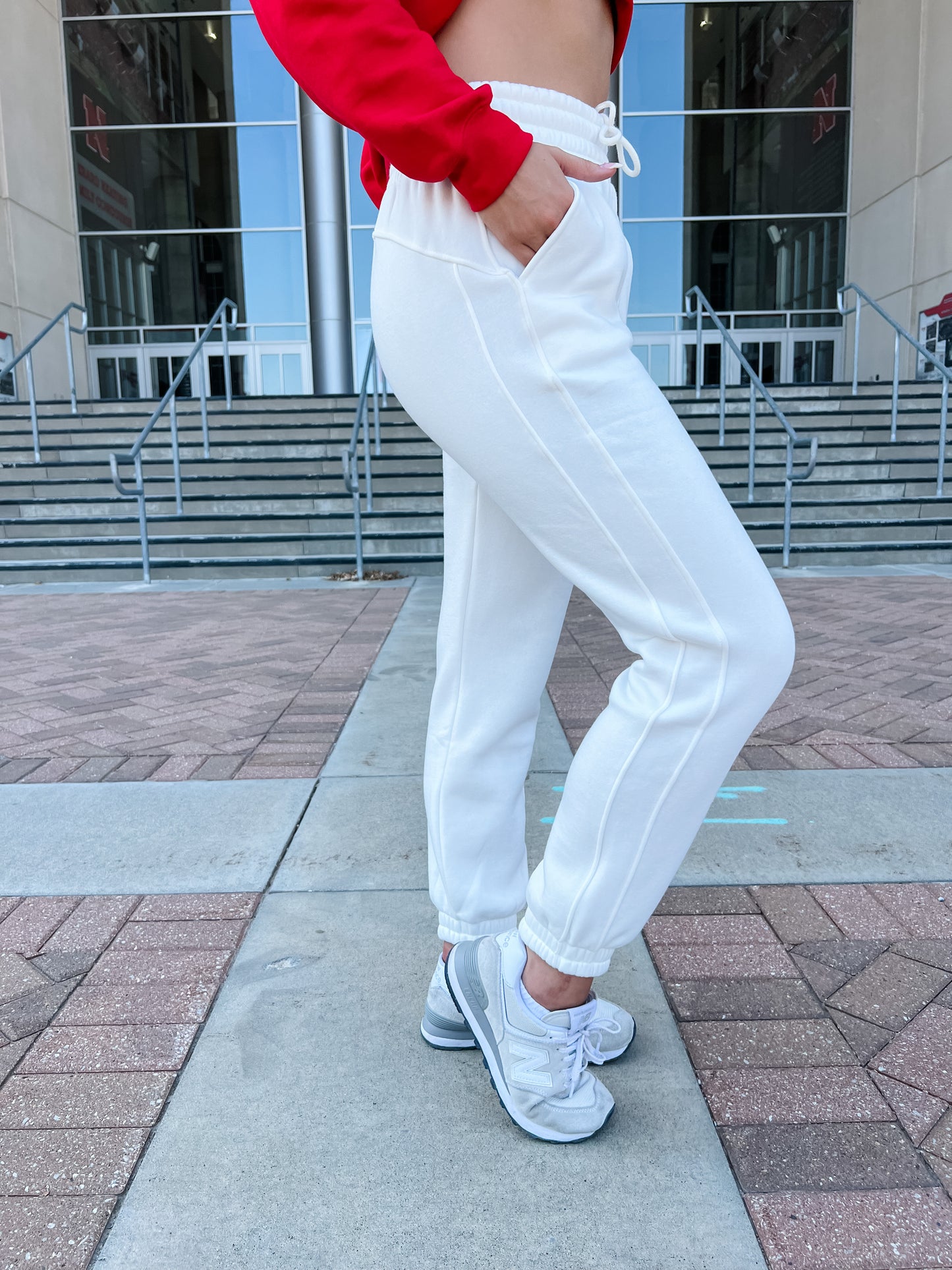 Let's Stay Home Joggers - White