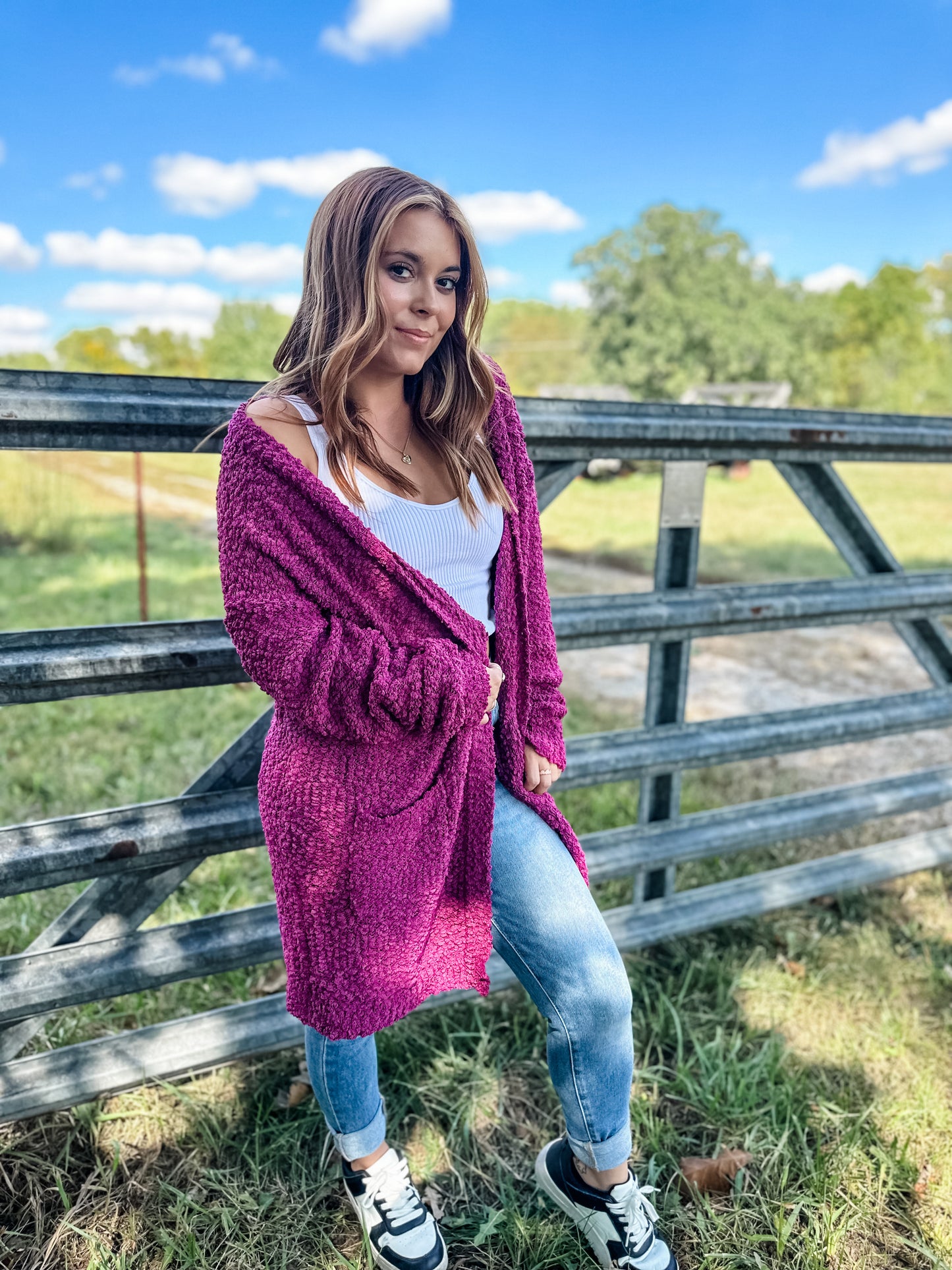 Missoula Mornings Cardigan - Magenta