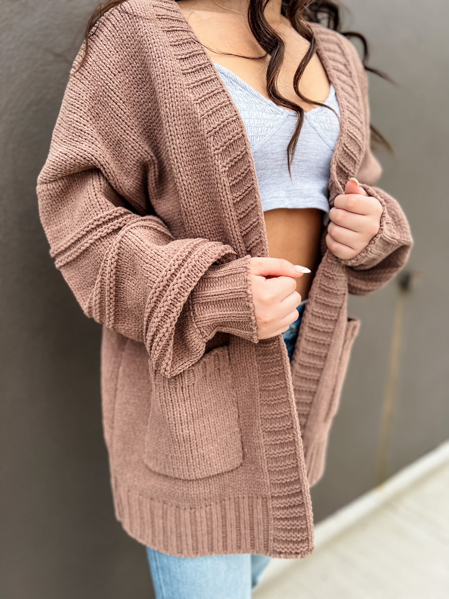 Mona Seamed Cardigan - Mocha