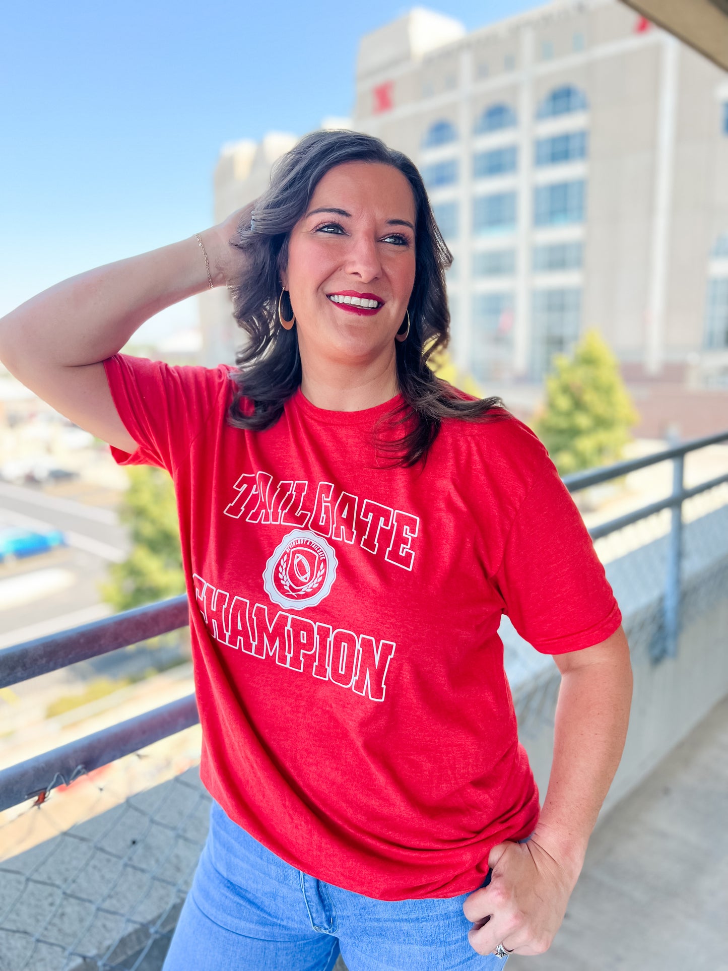 Tailgate Champ Tee - Heather Red
