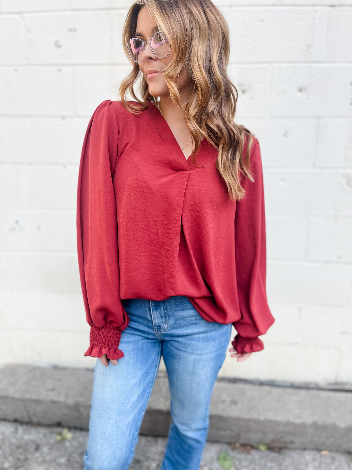 Arlo Woven Blouse - Spice