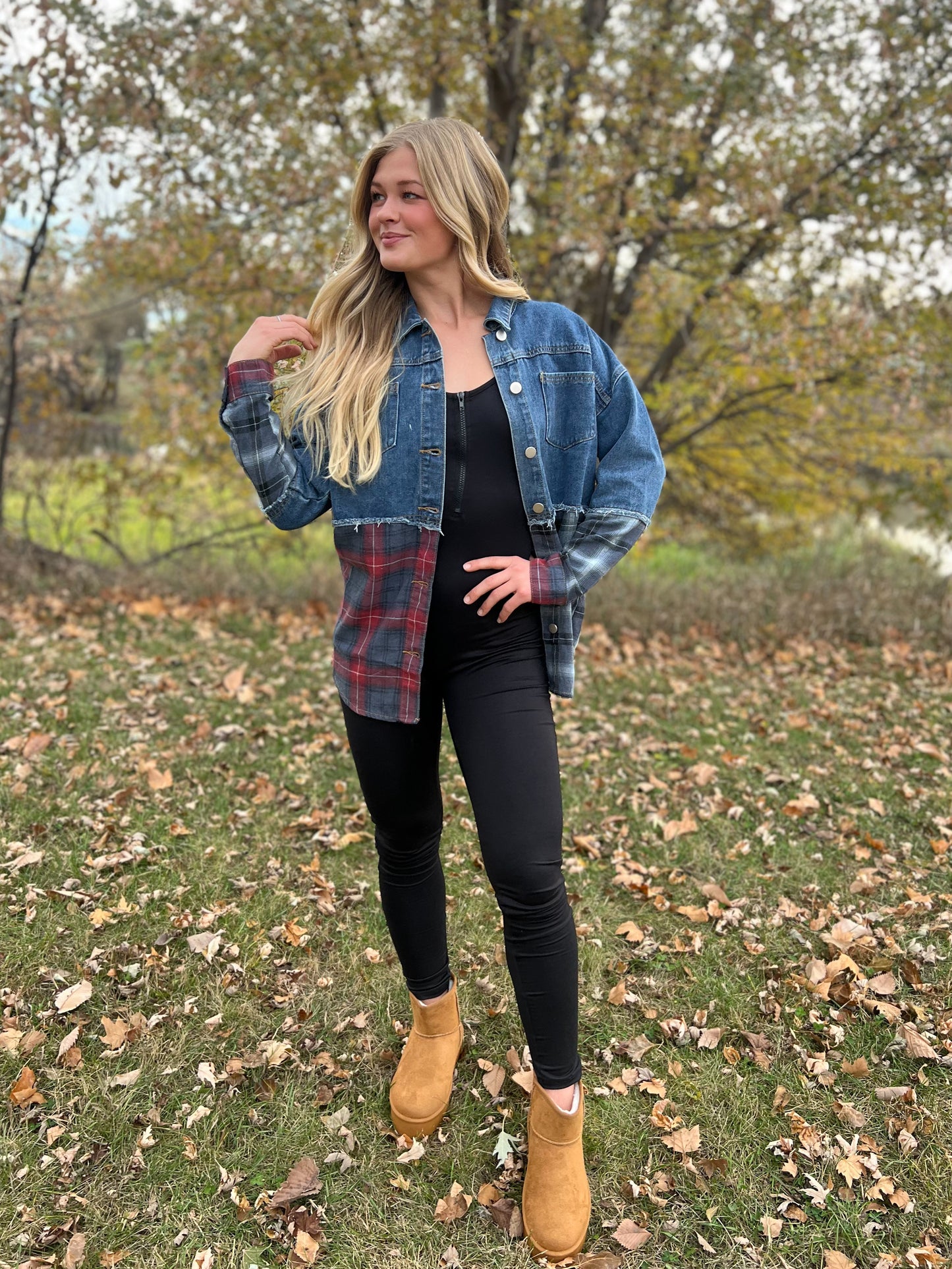 Brick Road Flannel + Denim Jacket