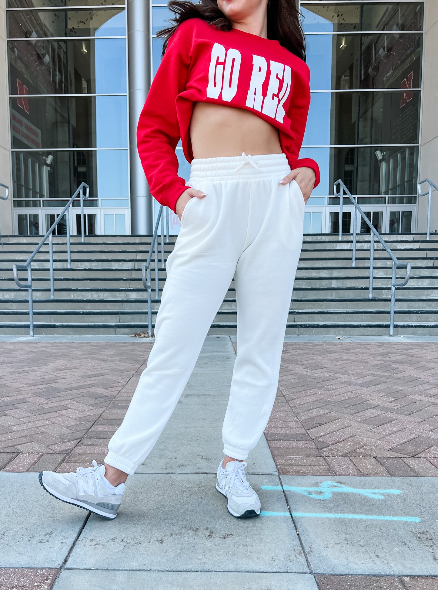 Let's Stay Home Joggers - White