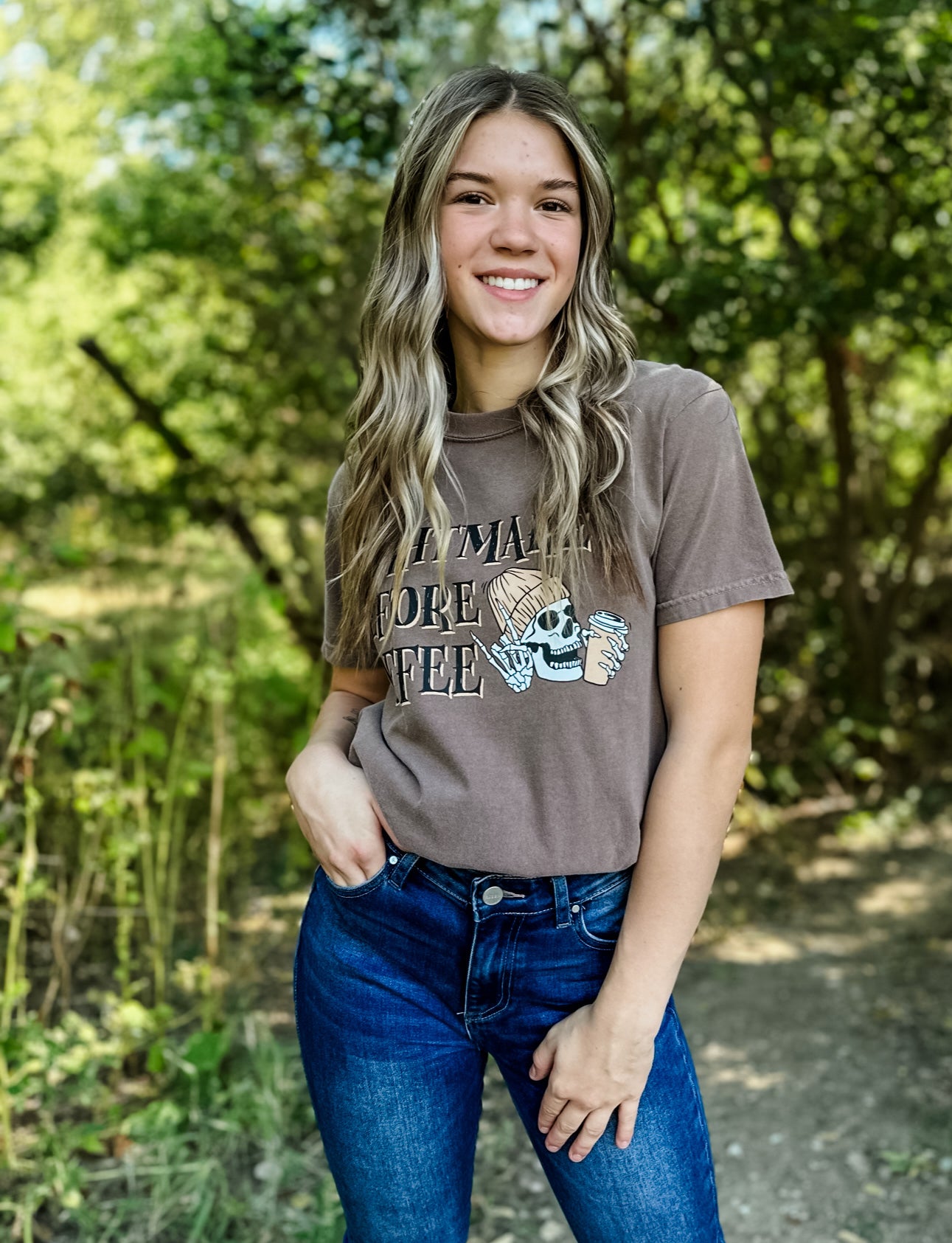 Nightmare Before Coffee Tee - Espresso