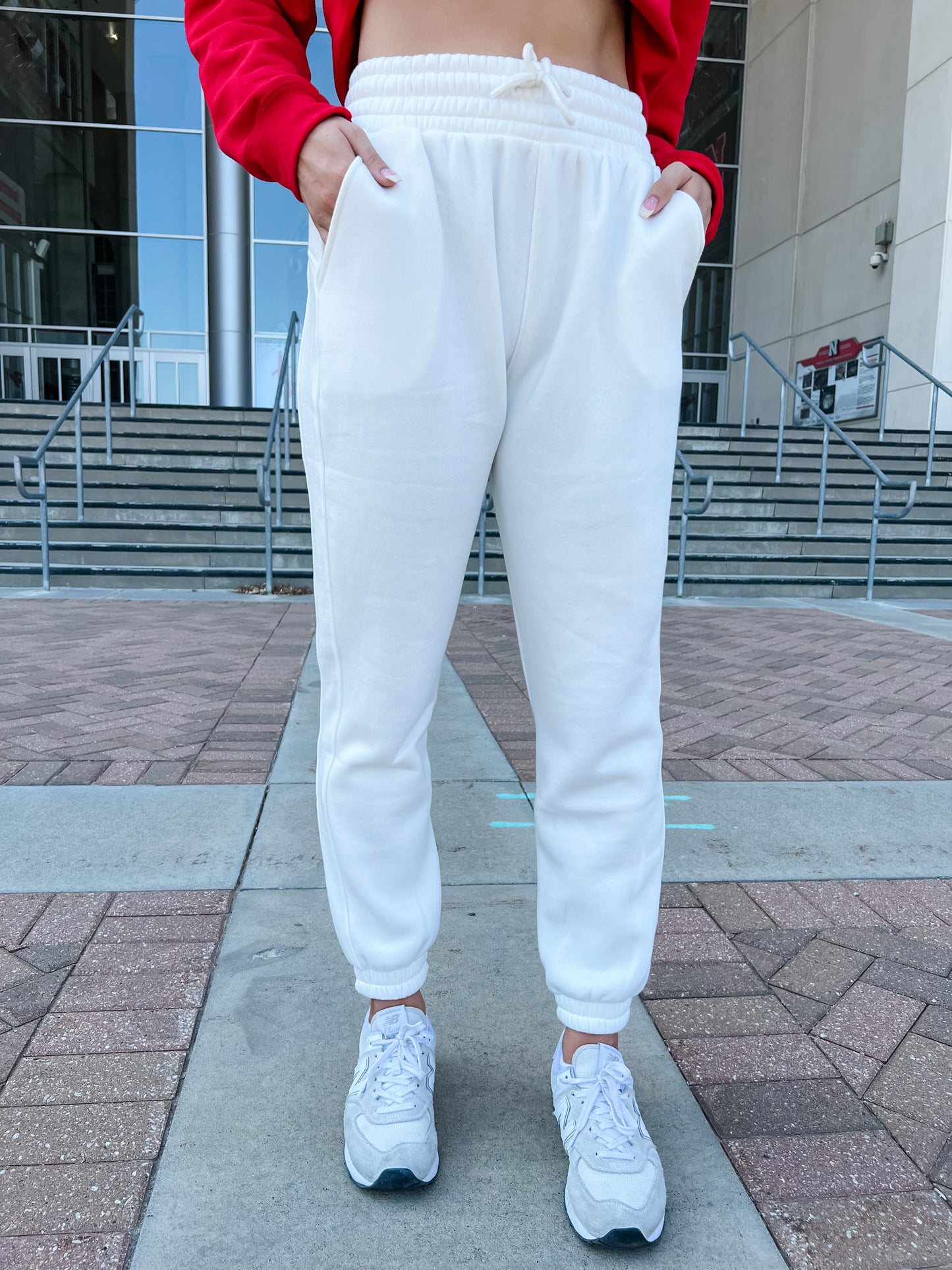 Let's Stay Home Joggers - White