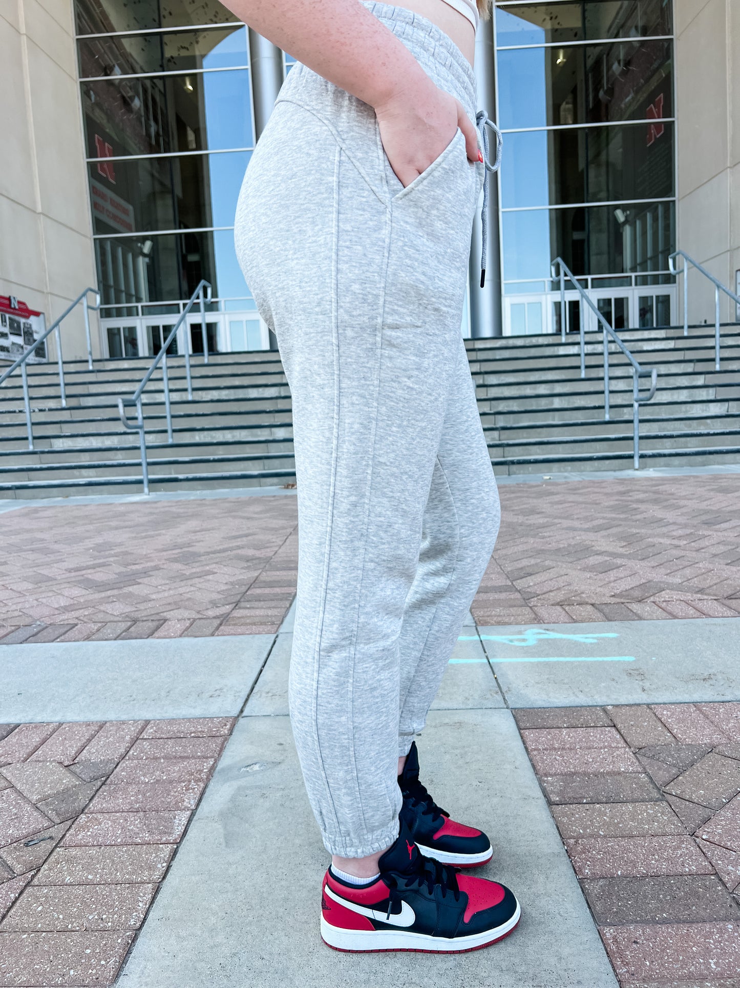 Let's Stay Home Joggers - Heather