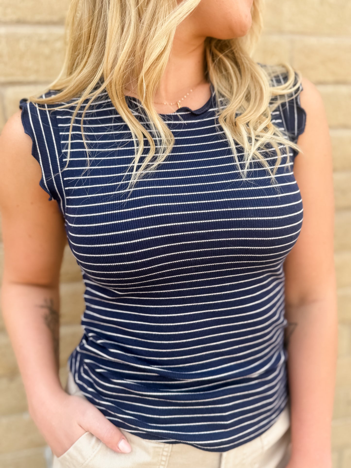 The Maren Tank - Midnight Stripe