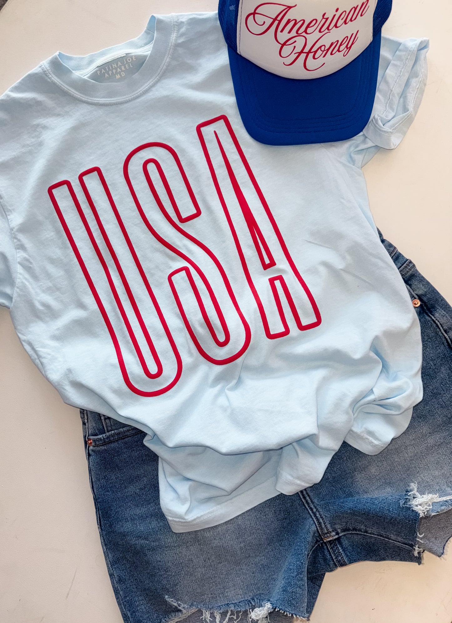 USA Vintage Tee - Chambray