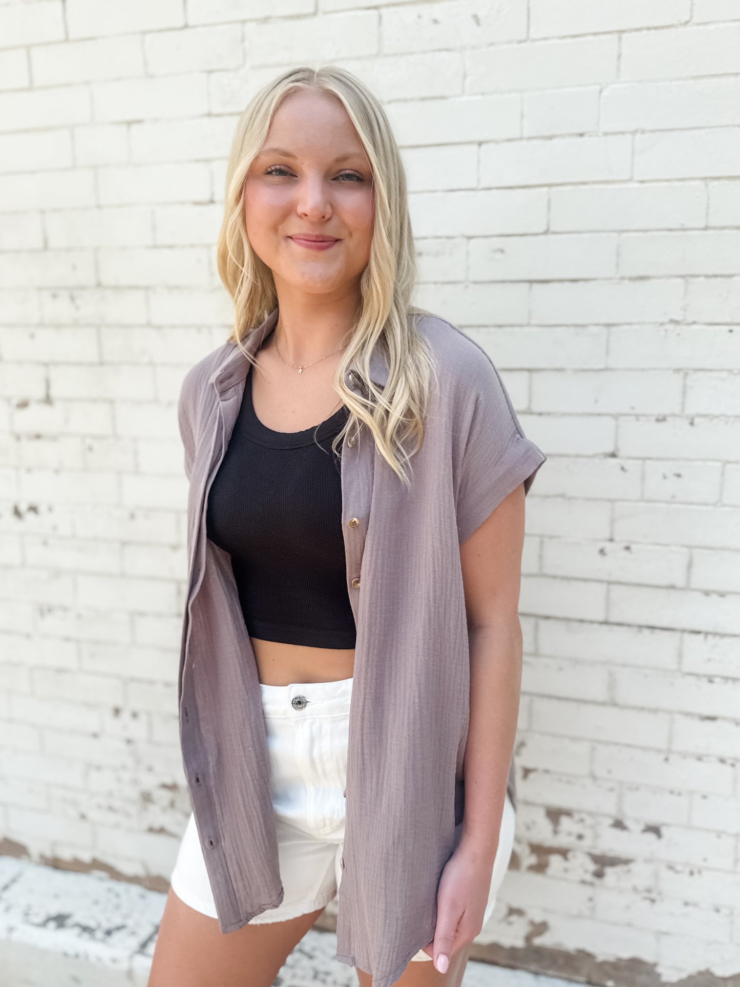 The Sunday Button Up - Taupe