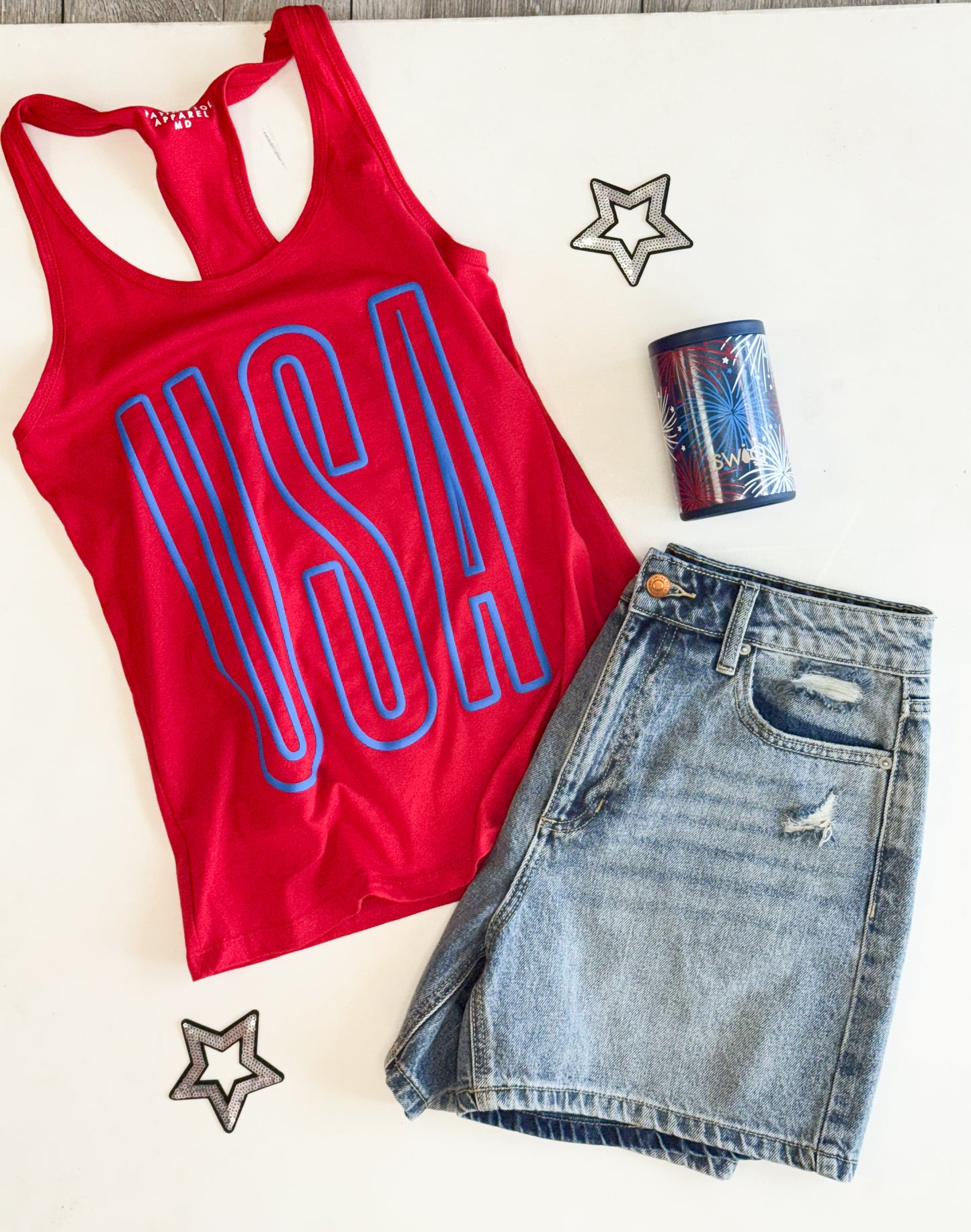 USA Puff Tank - Red