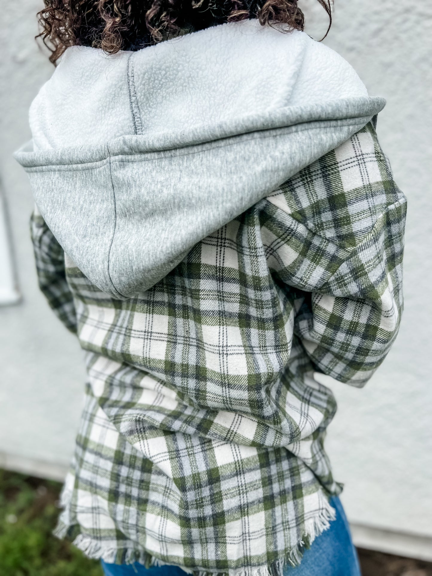 Cover Me Up Flannel Jacket - Olive
