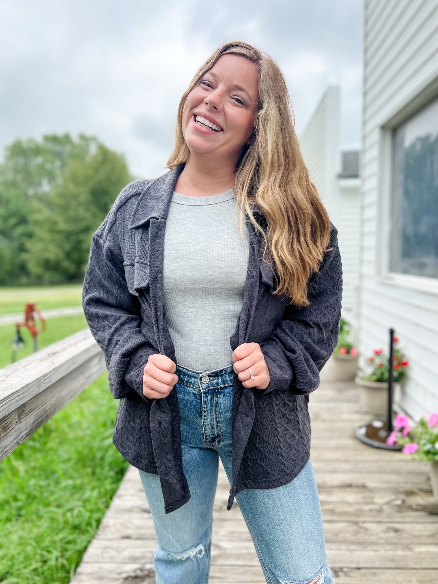 Ramblin’ Woman Shacket - Charcoal