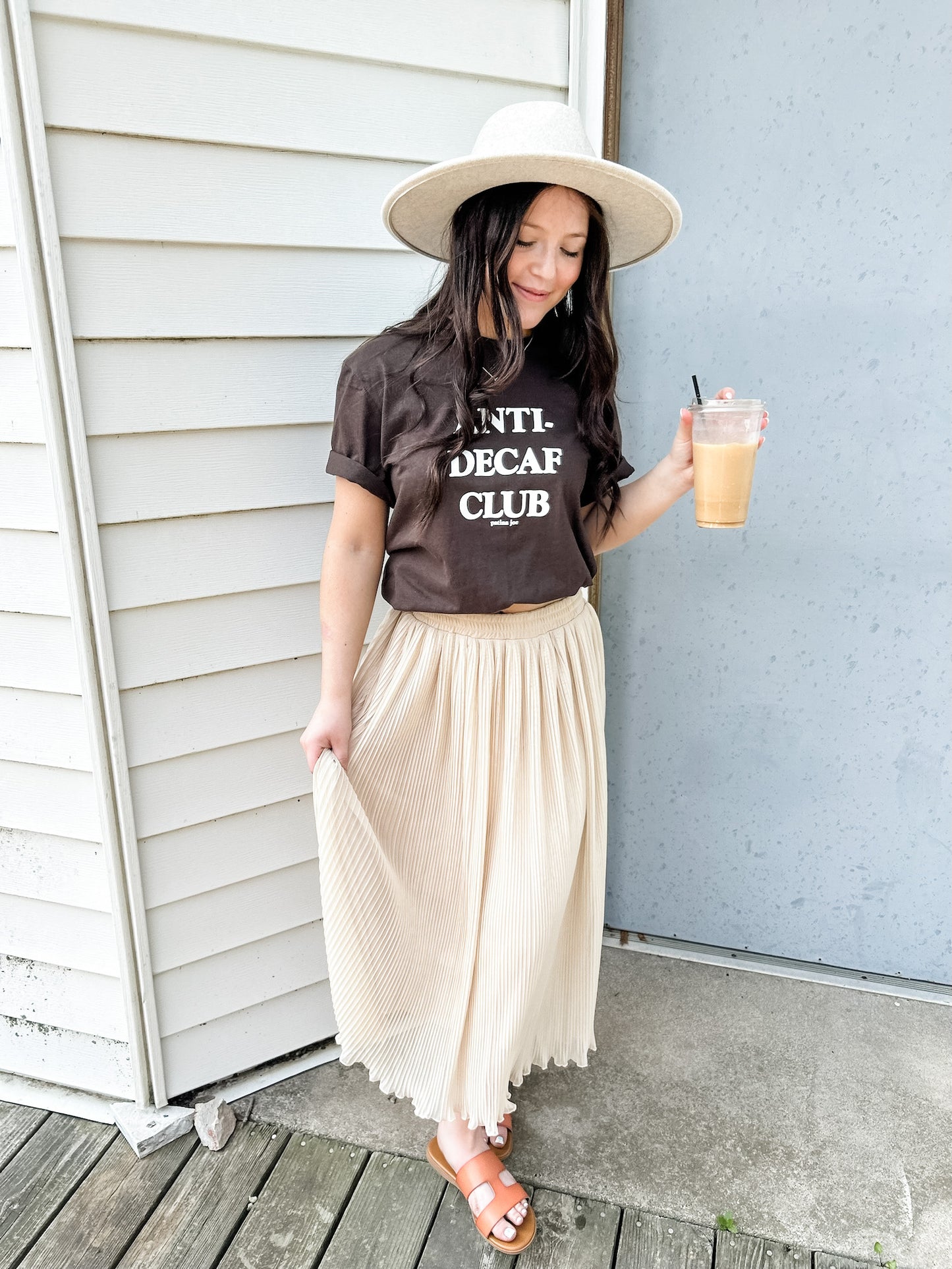 Maren Mesh Midi Skirt - Champagne