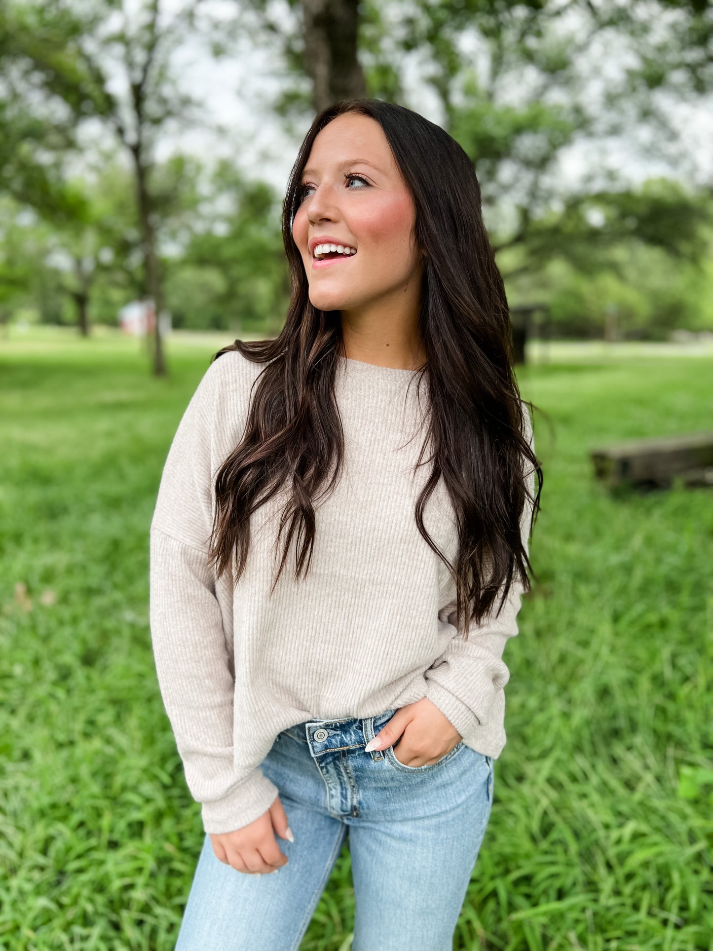 Affogato Ribbed Sweater - Heather Mocha
