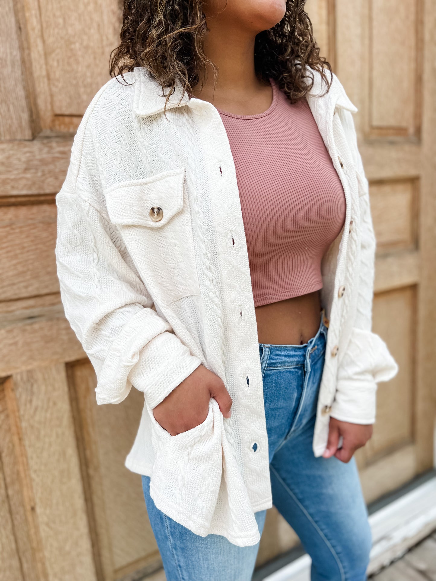 Ramblin’ Woman Shacket - Ivory