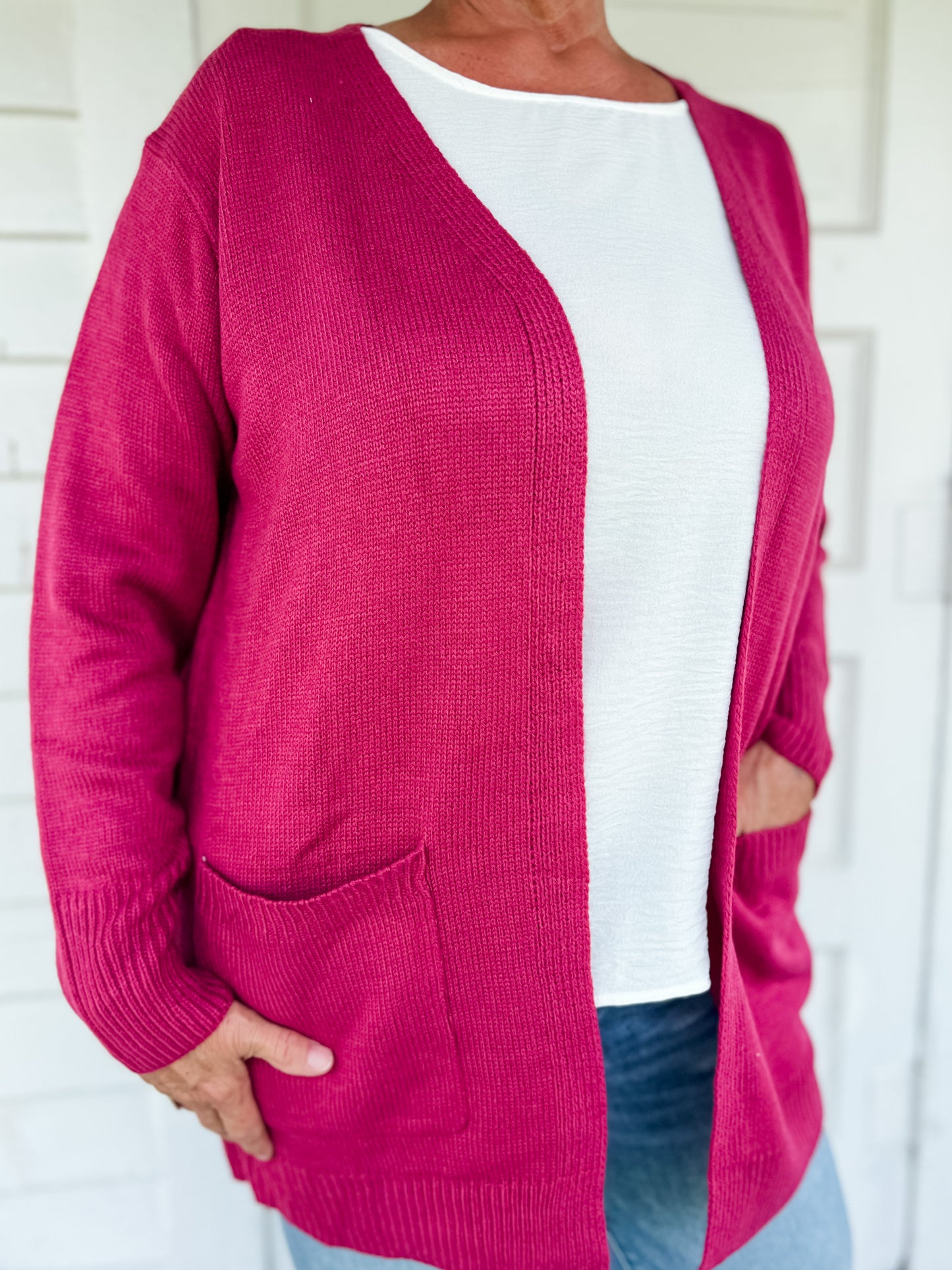 Fall in Love Cardigan - Magenta