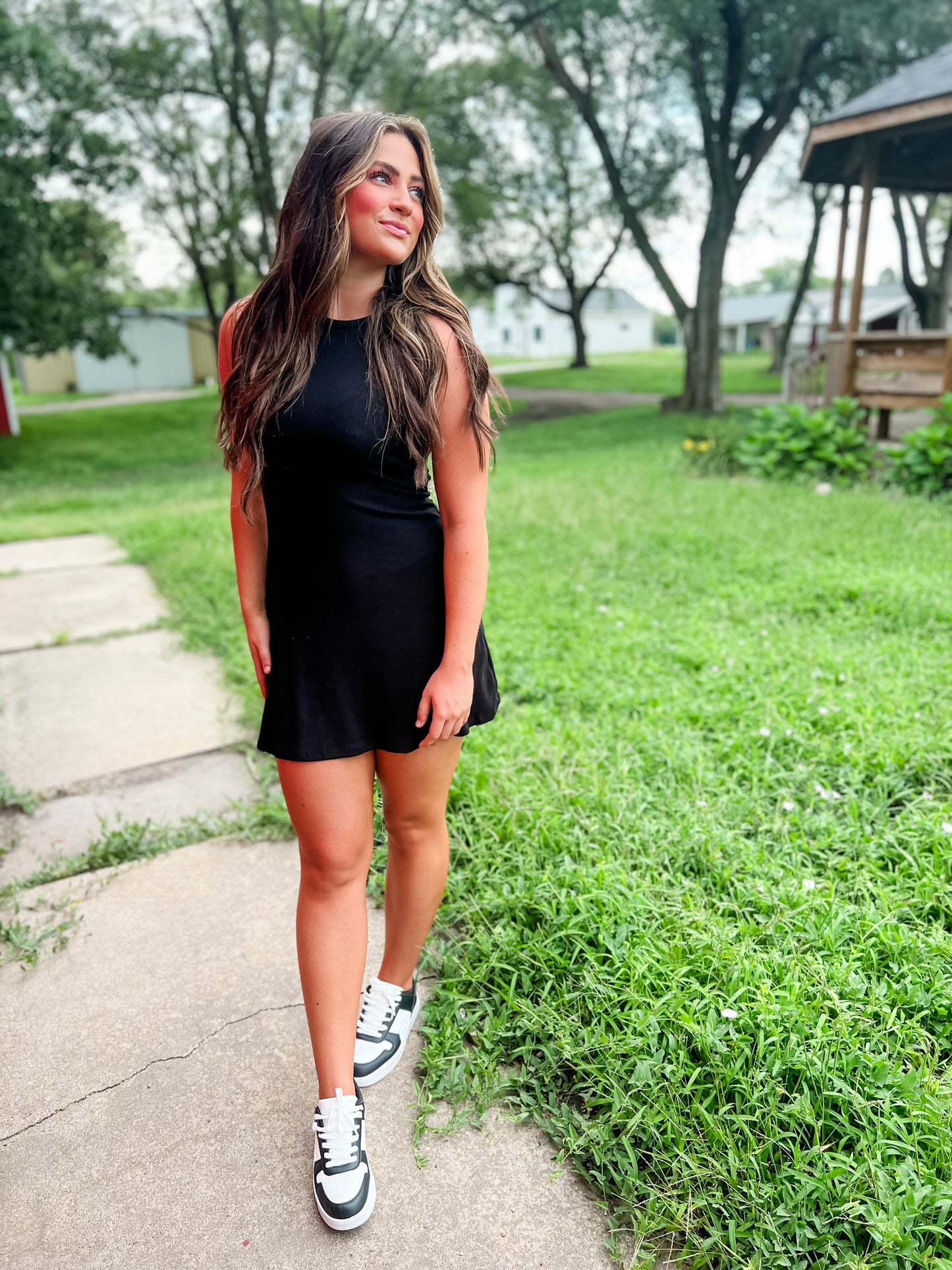 Vera Sleeveless Skater Dress - Black