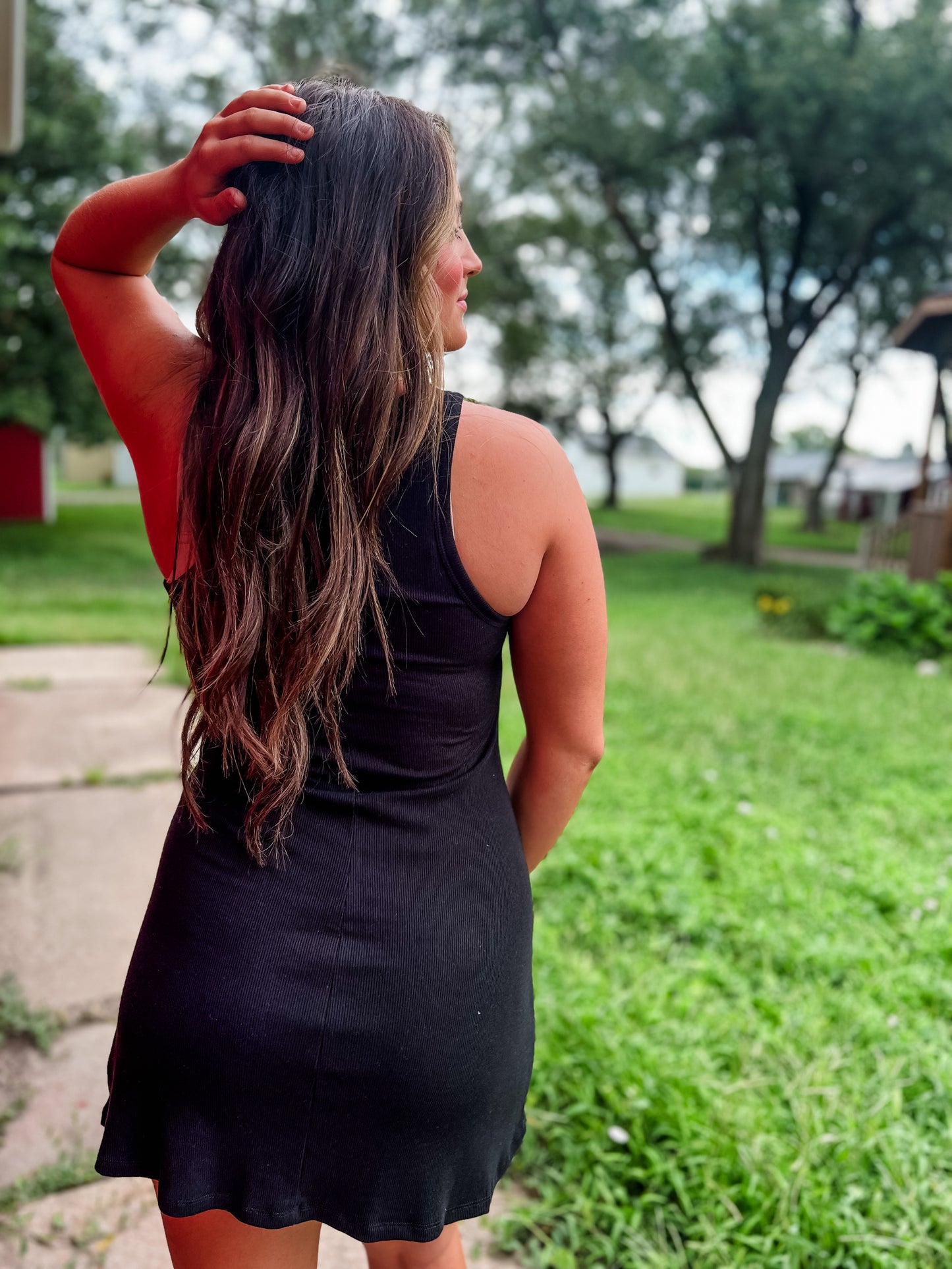 Vera Sleeveless Skater Dress - Black