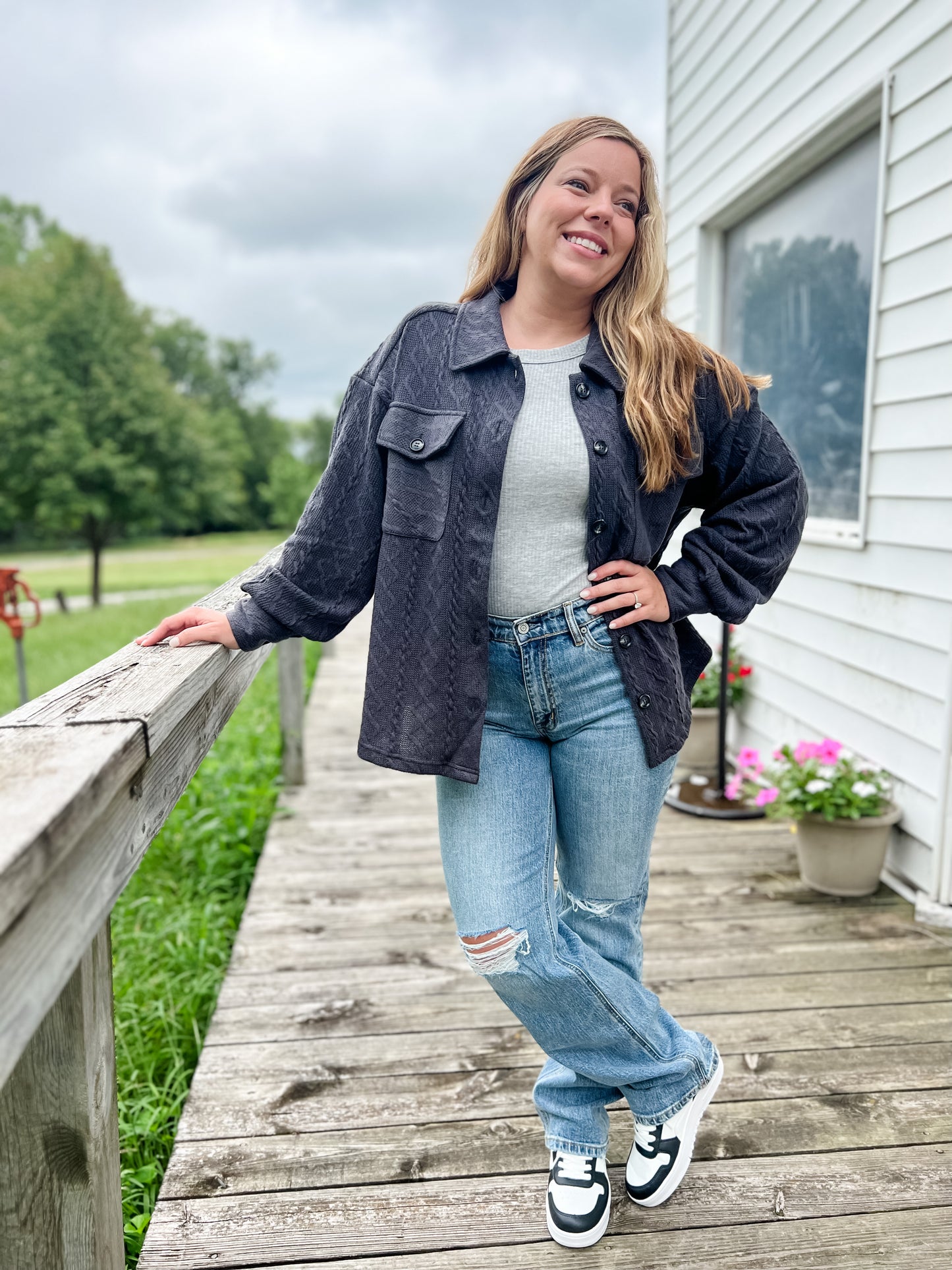 Ramblin’ Woman Shacket - Charcoal