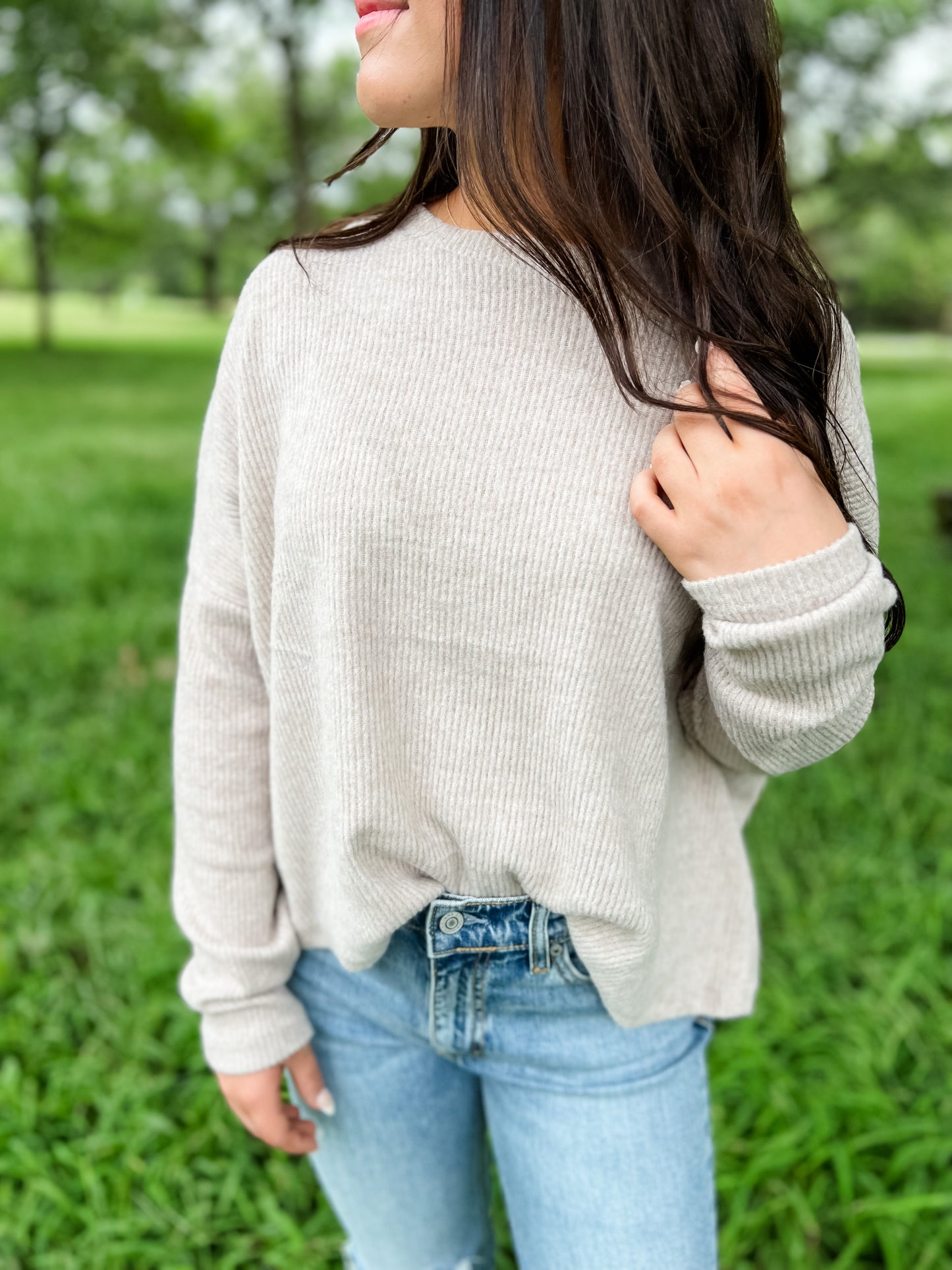 Affogato Ribbed Sweater - Heather Mocha