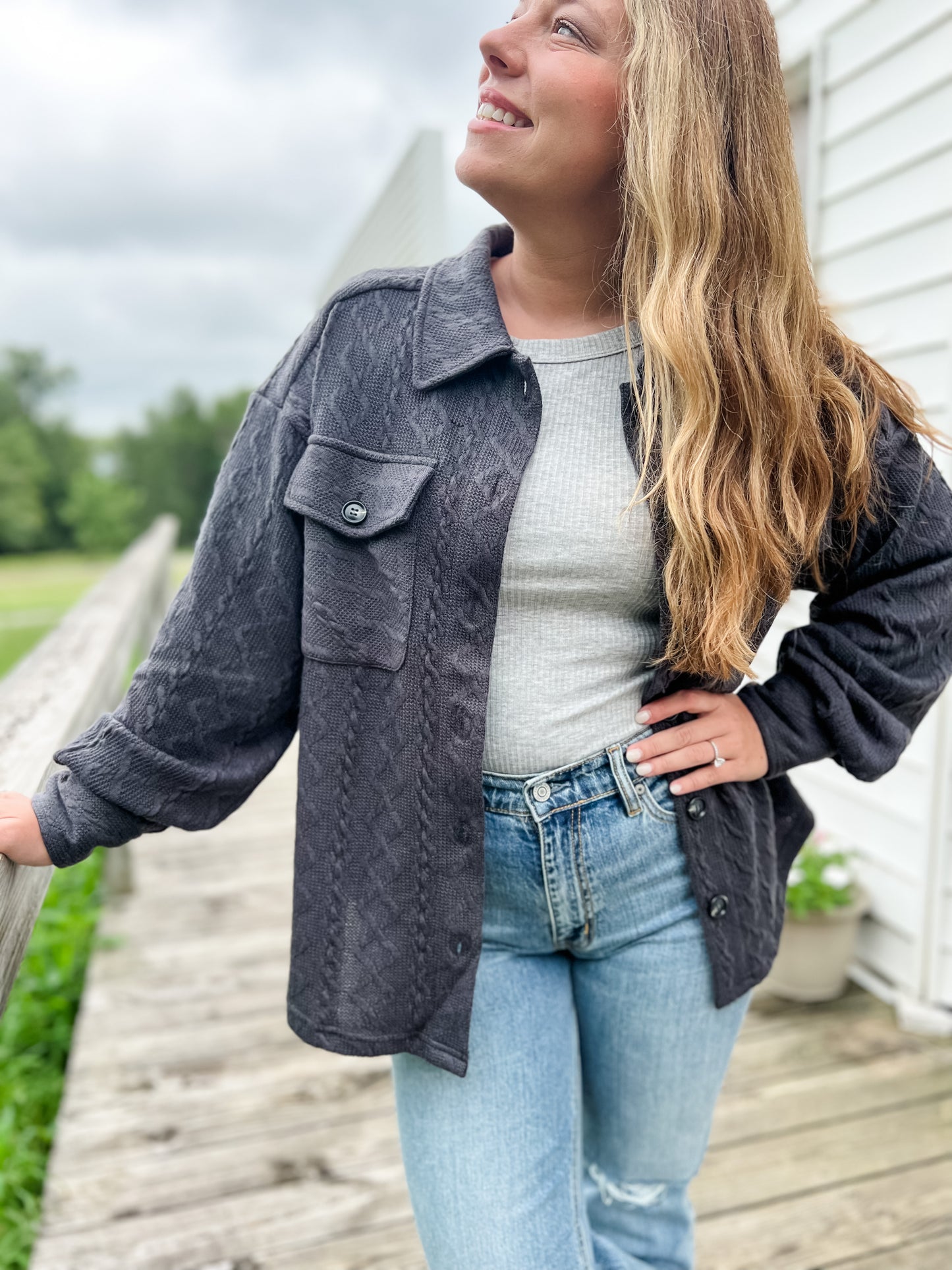 Ramblin’ Woman Shacket - Charcoal