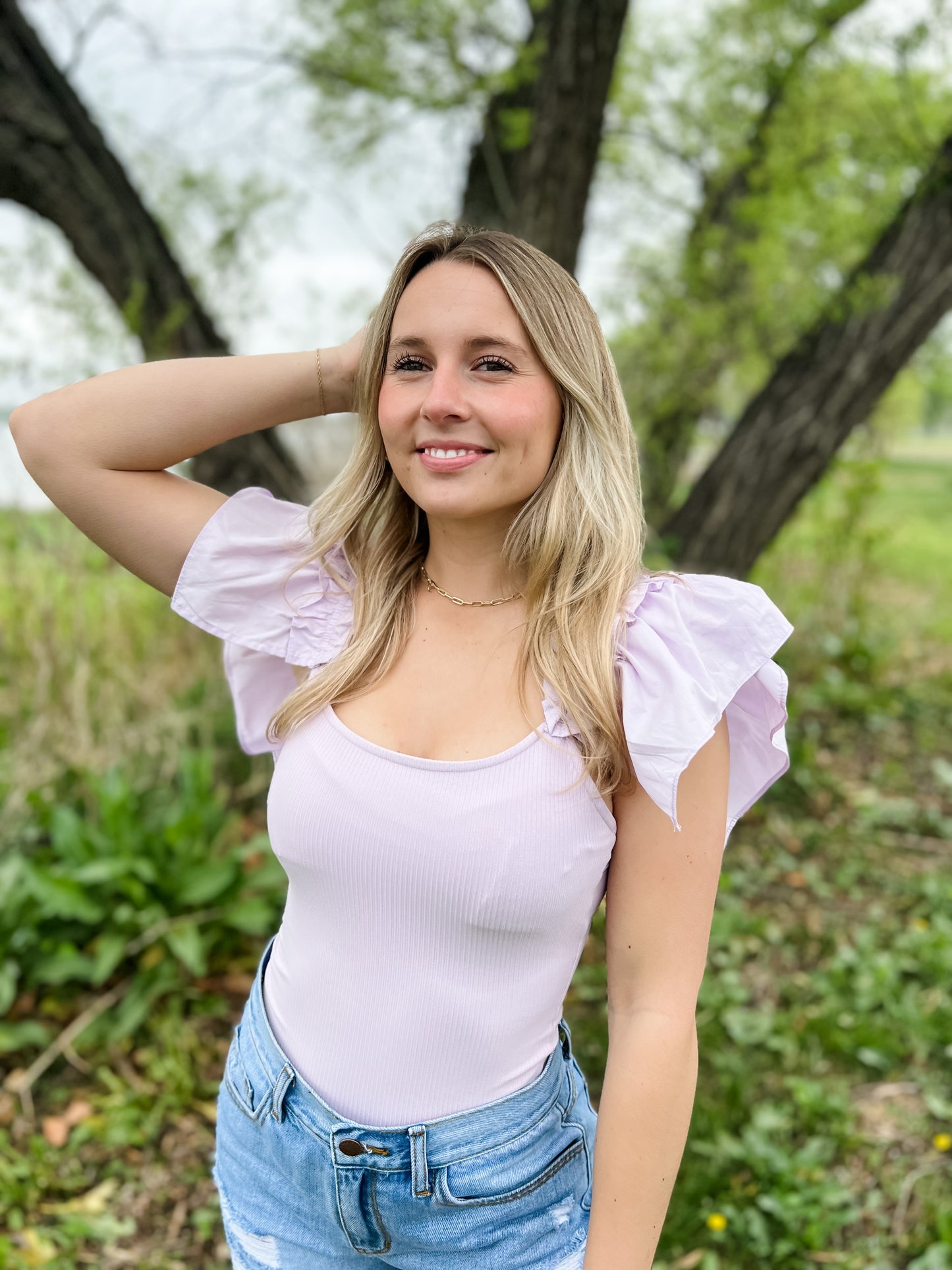 Ruff Around the Edges Bodysuit - Lavender