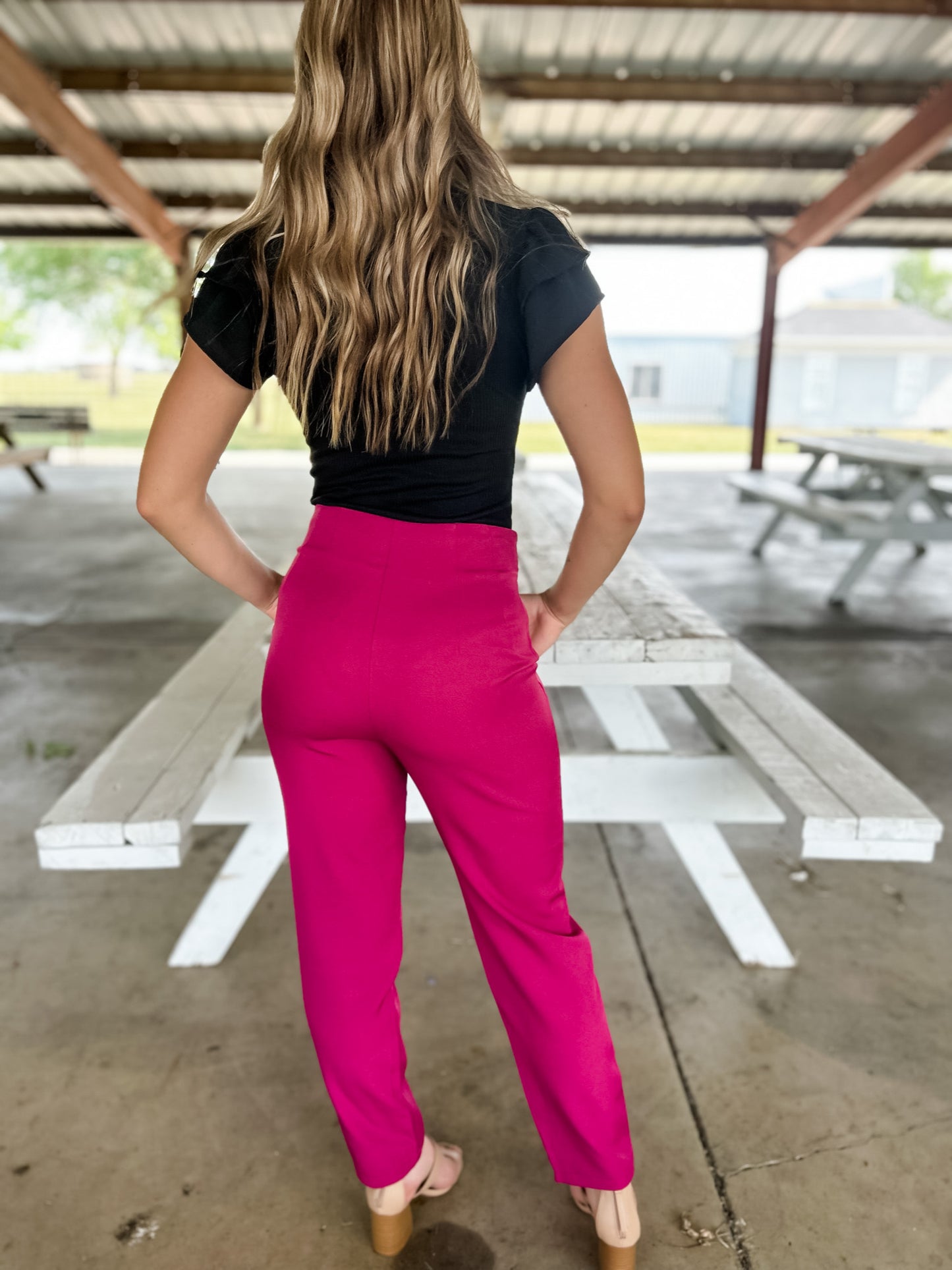Jaelyn Corporate Pants - Magenta